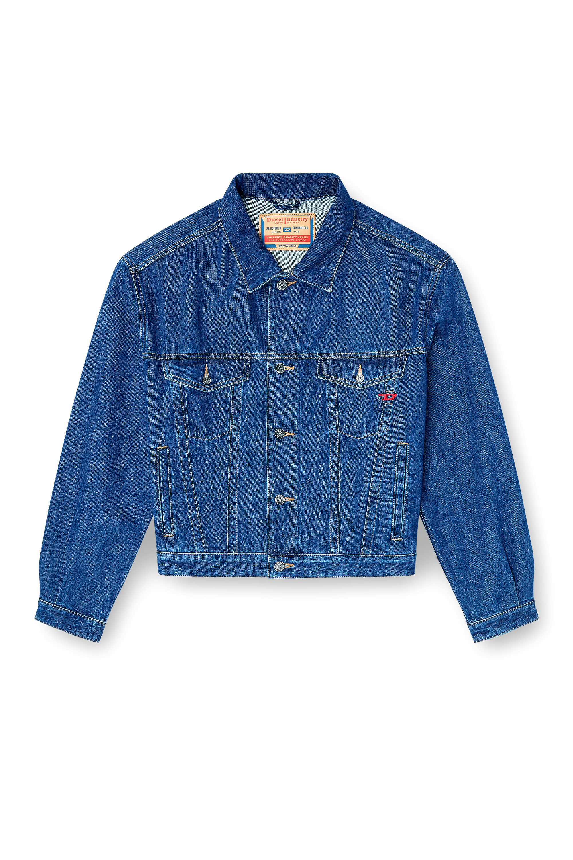 Diesel - D-RANGER, Chaqueta trucker de denim Hombre in Azul marino - 2