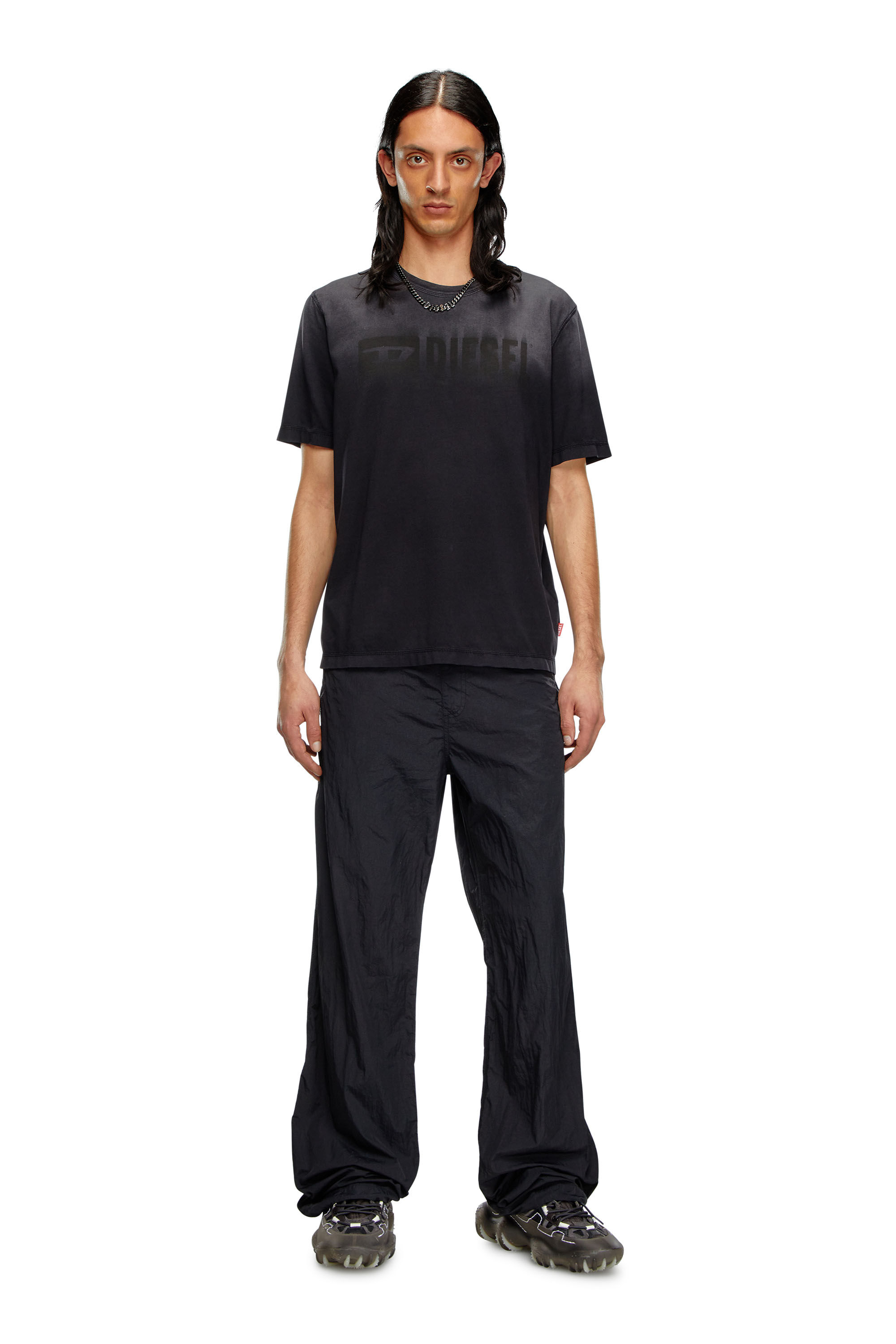 Diesel - T-ADJUST-K4, Camiseta con tratamiento desteñido por el sol Hombre in Negro - 1