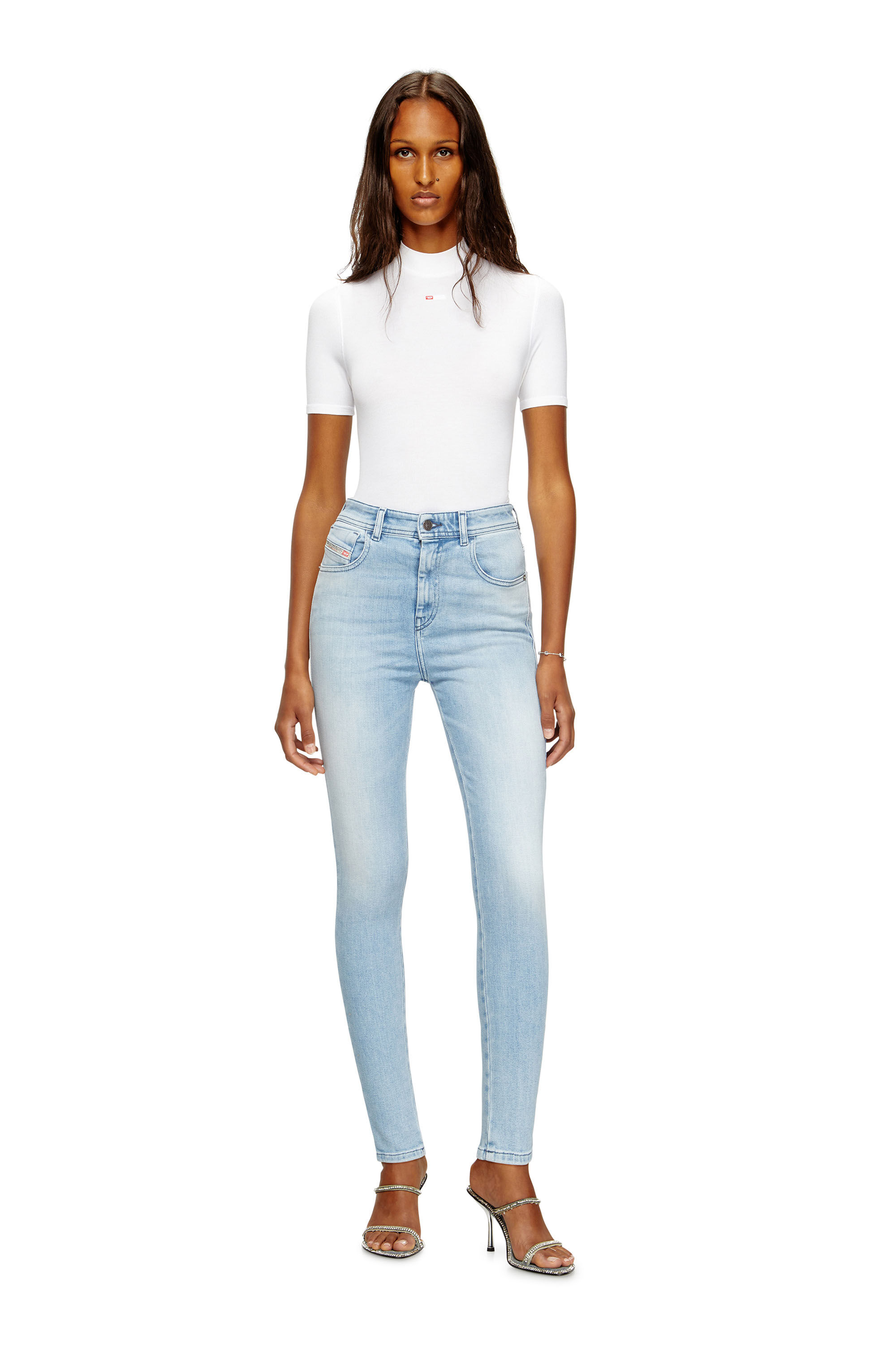 Diesel - Skinny Jeans 1984 Slandy-High 09M05 Mujer, Azul Claro - 1