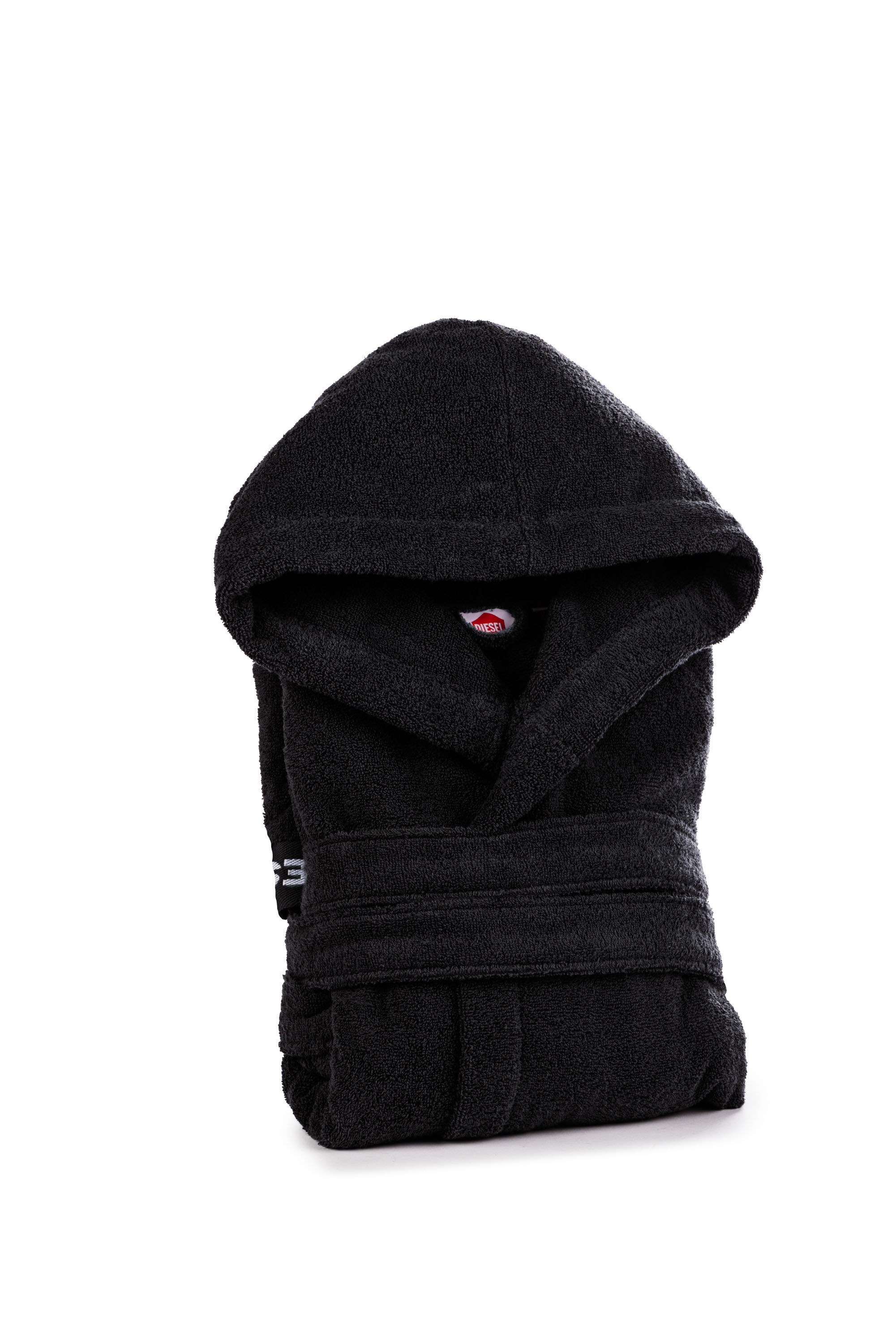 Diesel - 1015115 LOGO-COTTON BATHROBE SIZE M/L BL, Albornoz de Felpa de Algodón, talla M/L Unisex in Negro - 1