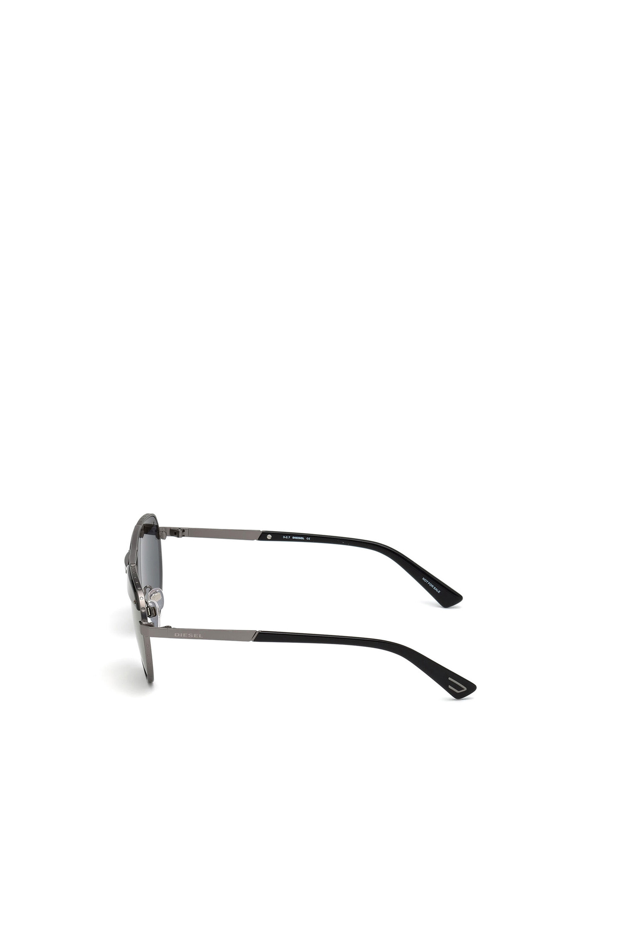 Diesel - DL0261, Gafas de aviador con detalle diagonal Unisex in Negro - 5