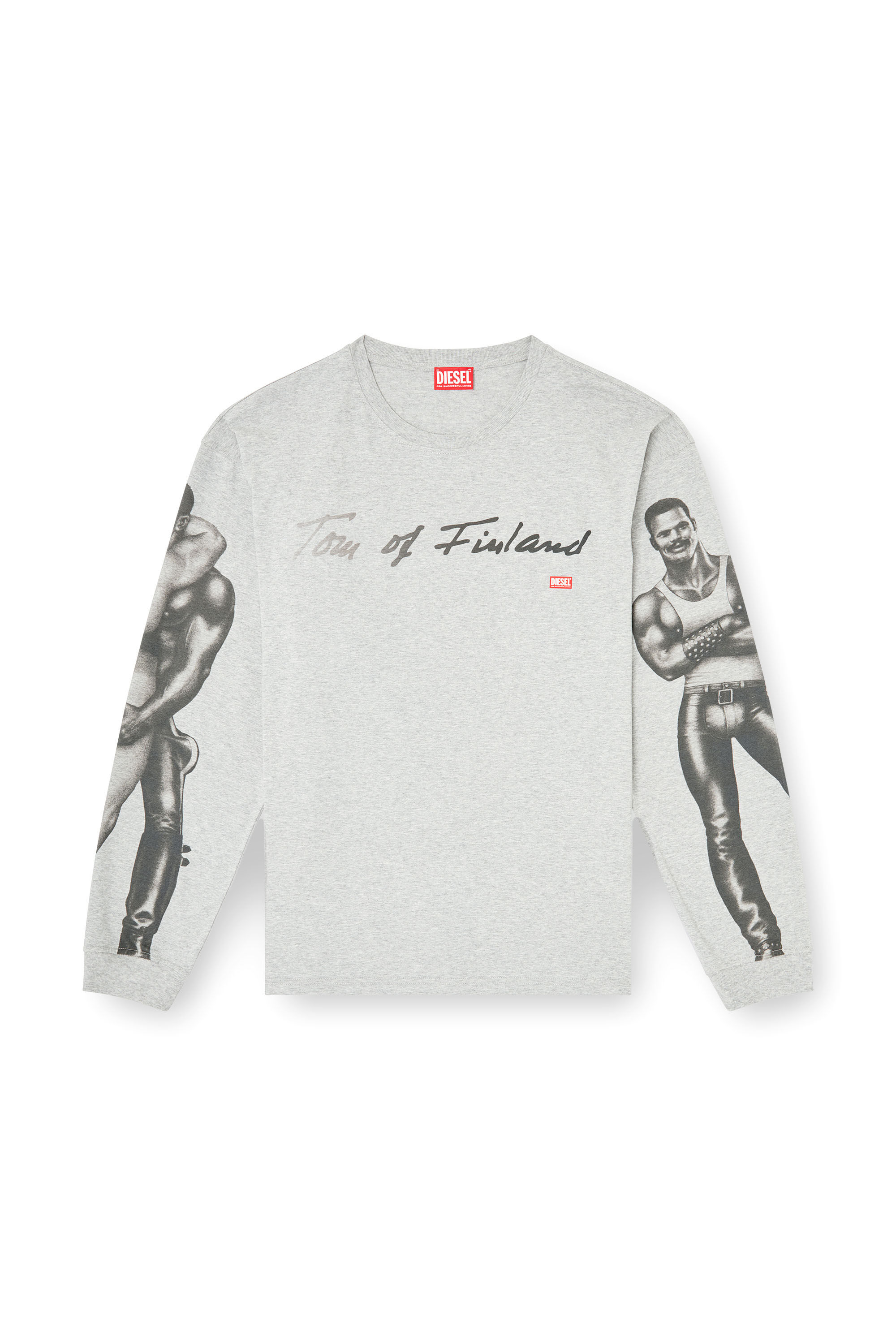 Diesel - PR-T-BOXT-LS-TOM25, Camiseta de manga larga con estampado gráfico Unisex in Gris - 2