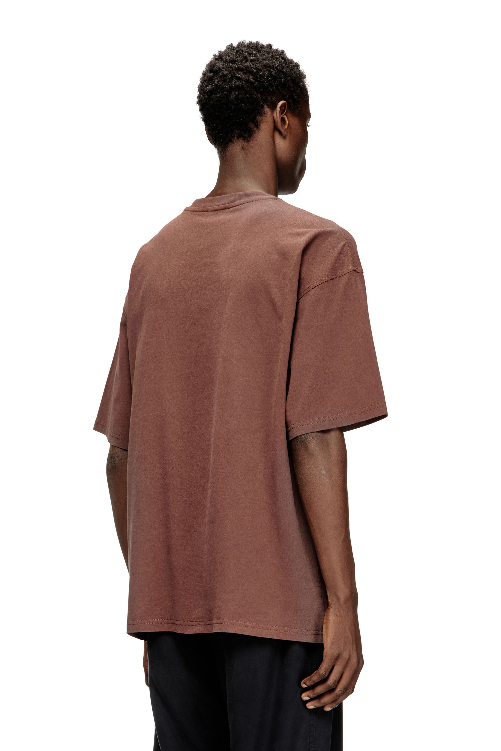 Camiseta con logotipo desgastado en relieve Hombre | Marrón | Diesel