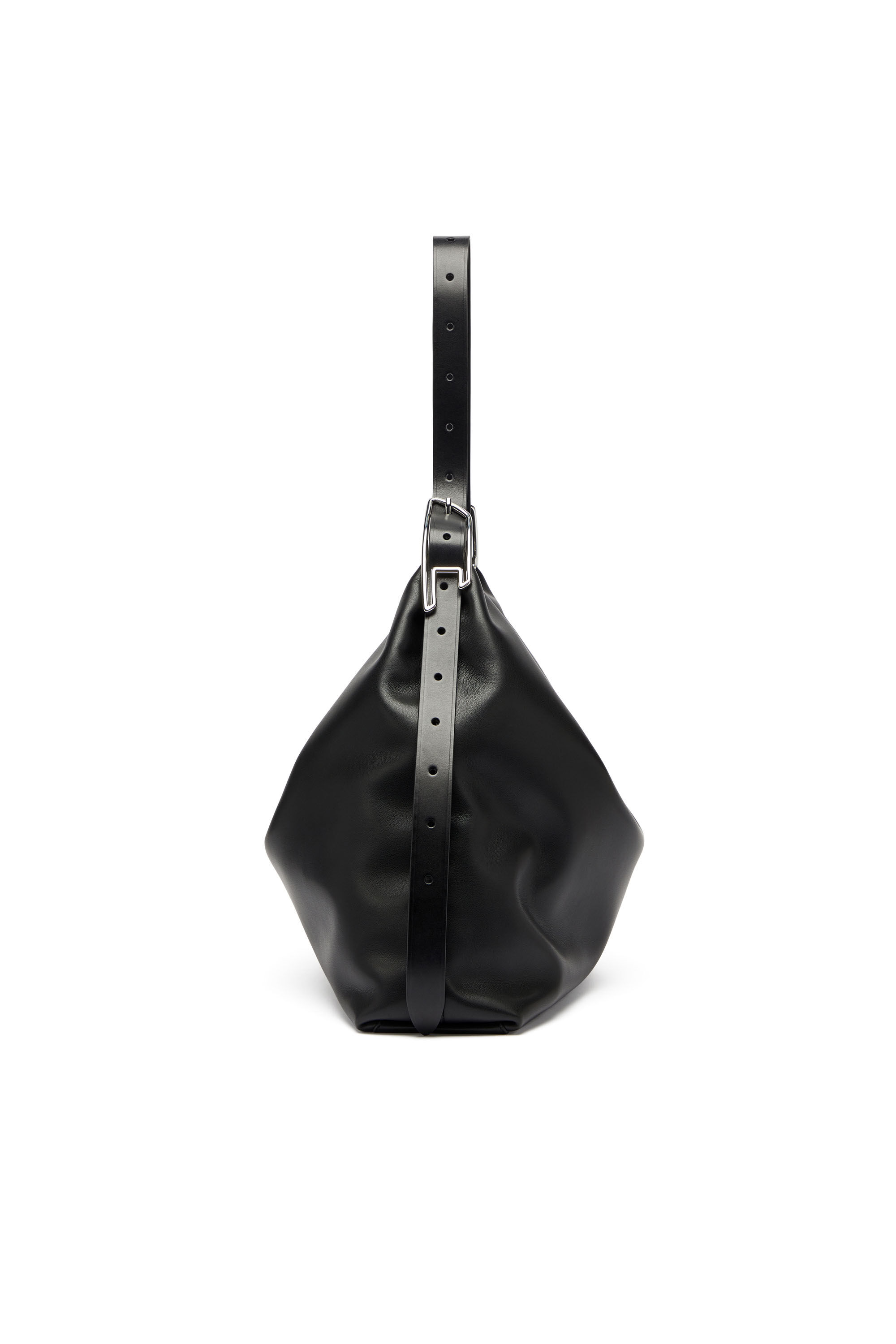 Diesel - D-LINE HOBO, D-Line-Bolso hobo en cuero Mujer in Negro - 5