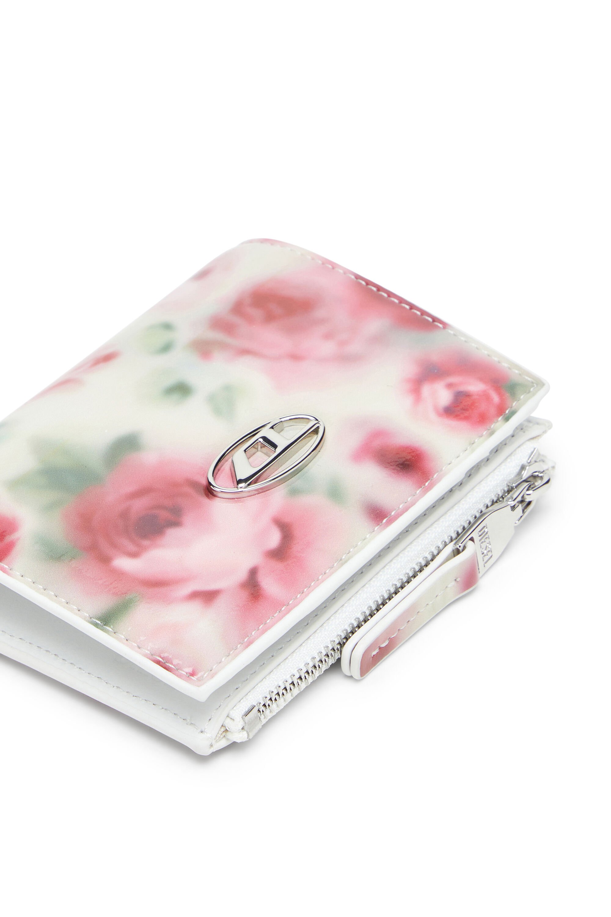 Diesel - PLAY BI-FOLD ZIP II, Cartera pequeña de poliuretano brillante estampado Mujer in Multicolor - 4