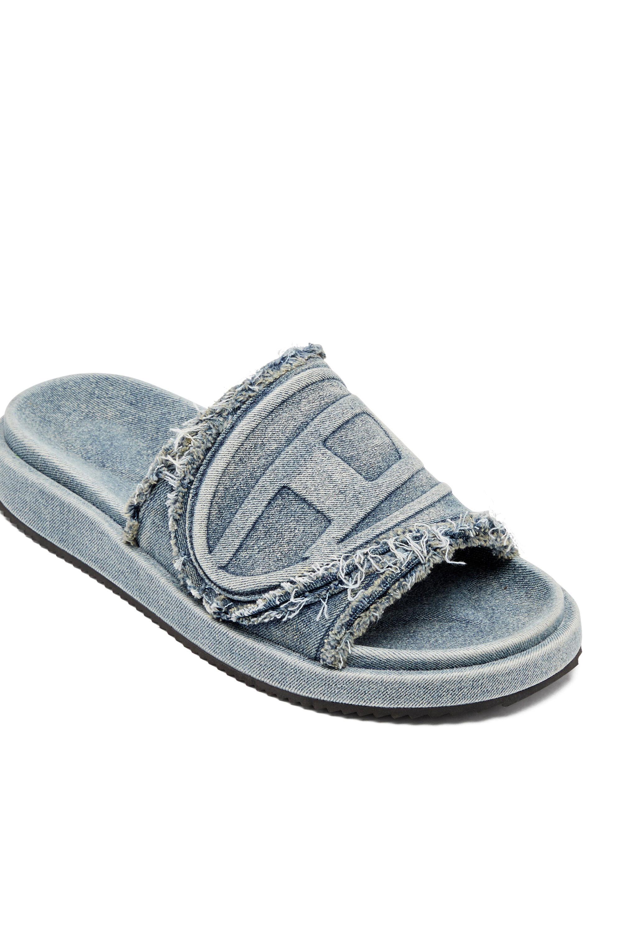Diesel - SA-SLIDE D OVAL, Sa-Slide D-Chanclas de denim desgastado Unisex in Azul marino - 6