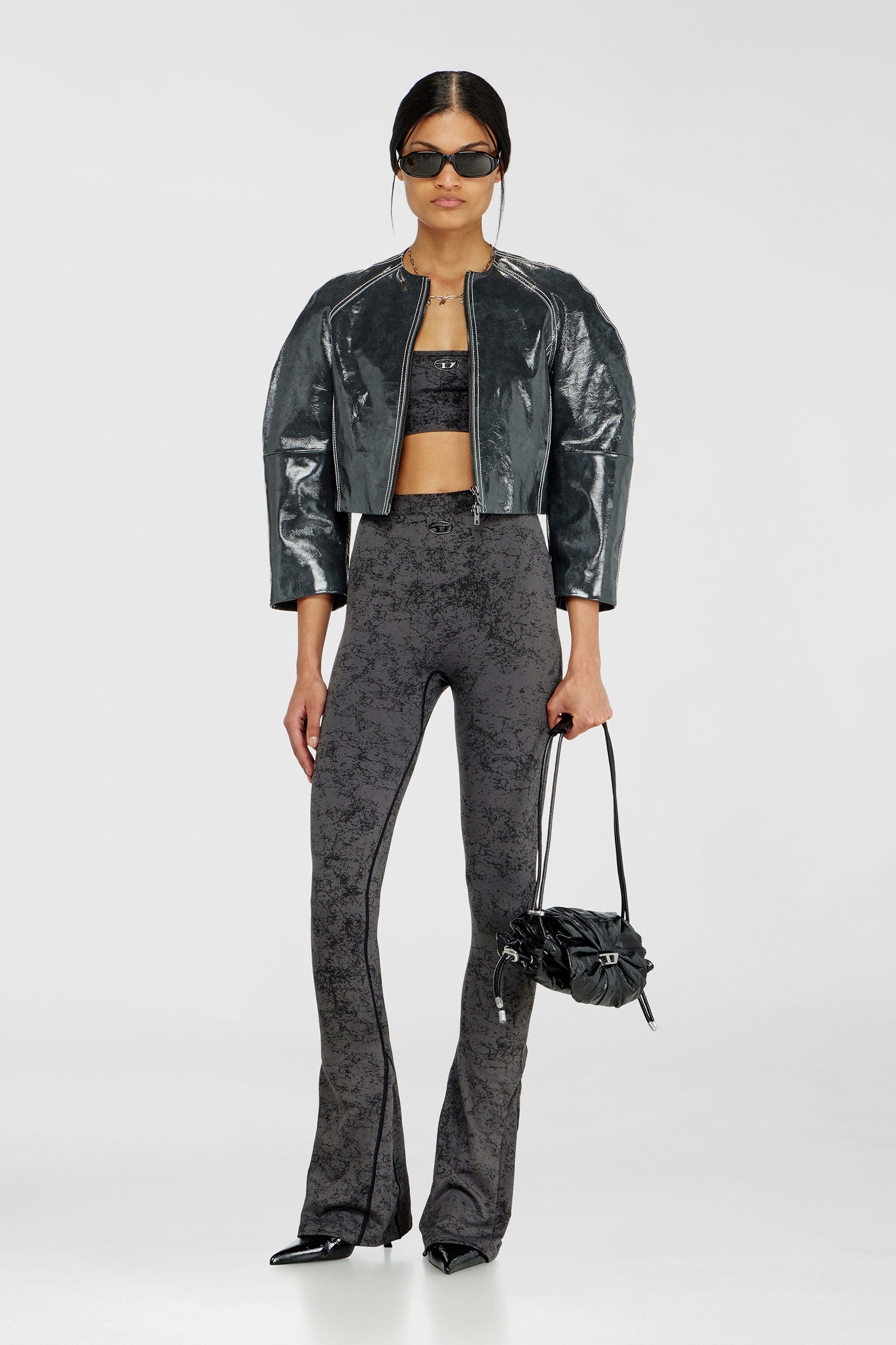 Diesel - HELLA-UTLT, Top deportivo con estampado utility Mujer in Gris - 6