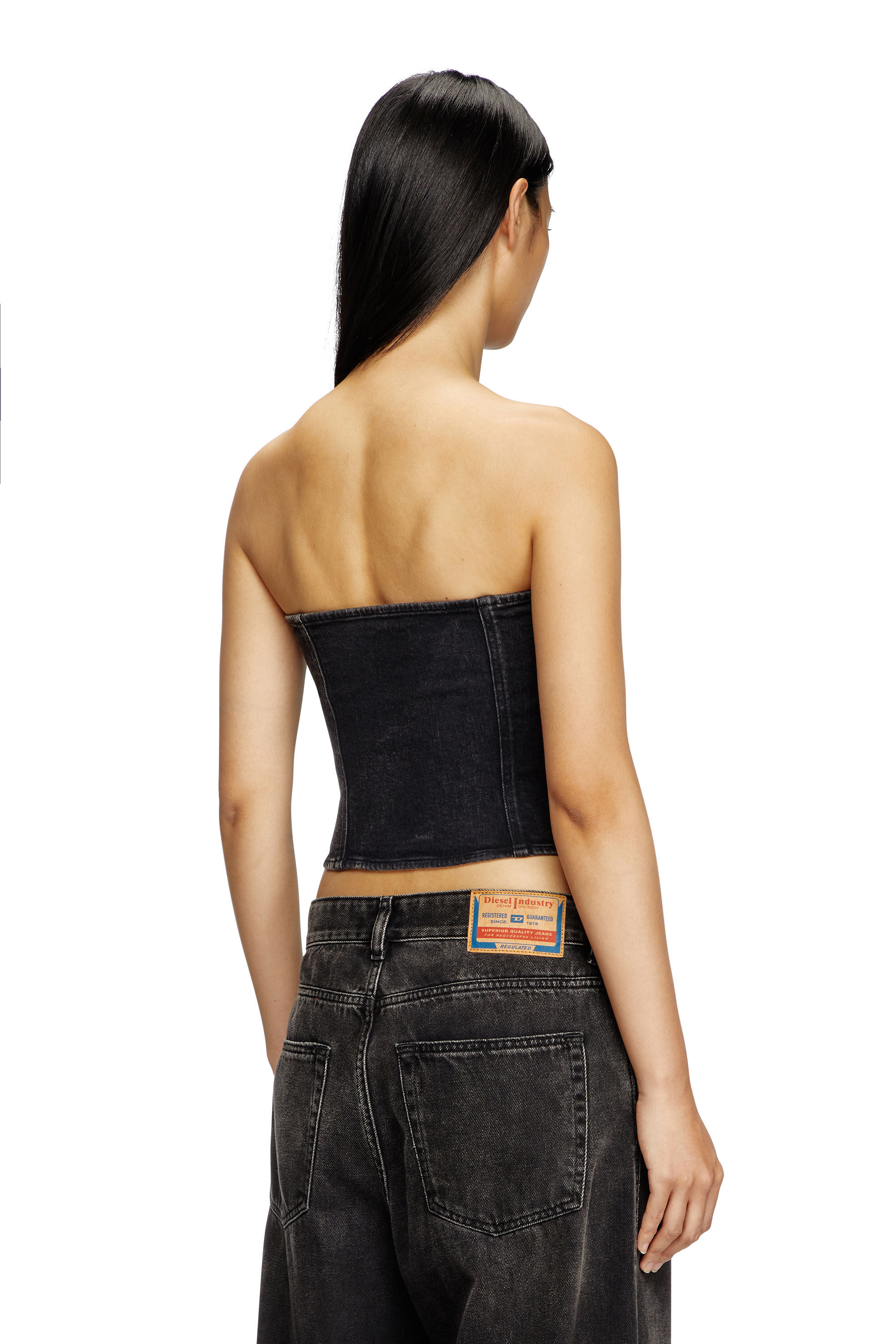 Diesel - DE-VILLE, Top en cómodo denim Mujer in Negro - 4