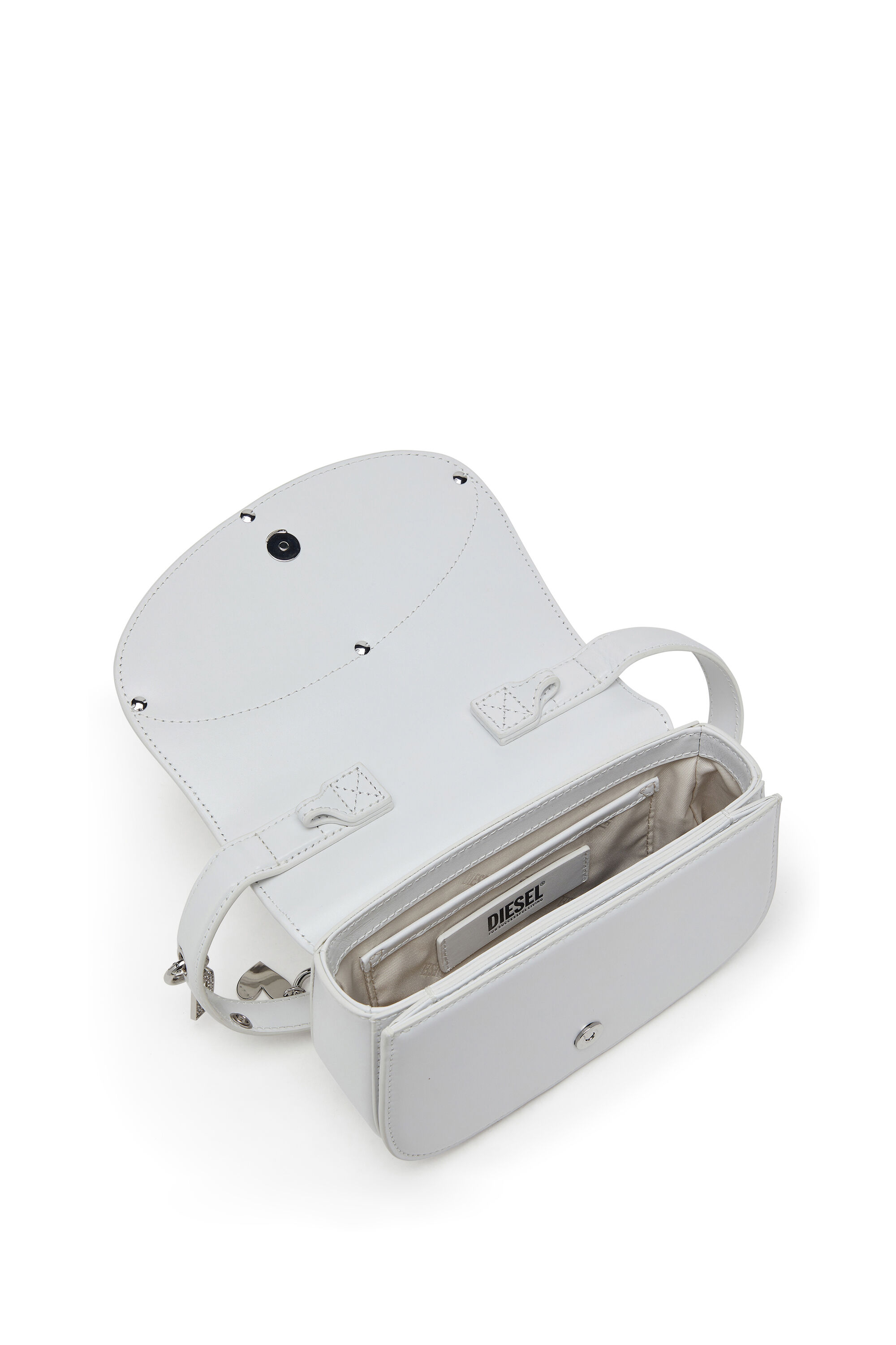 Diesel - 1DR, Woman's 1DR -Iconic shoulder bag in leather with handle charms in White - 3