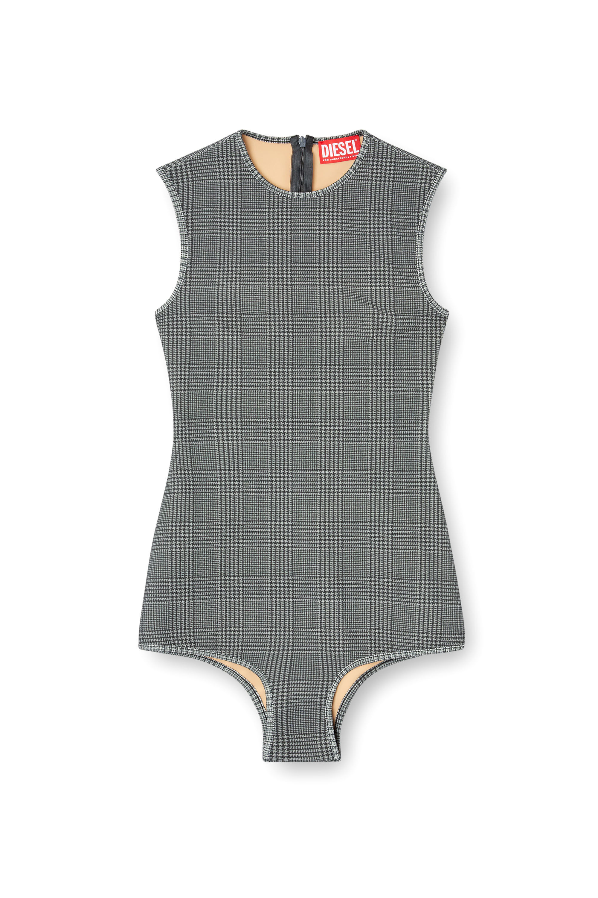 Diesel - J-ETTA, Body en jersey de cuadros adherido Mujer in Gris - 5