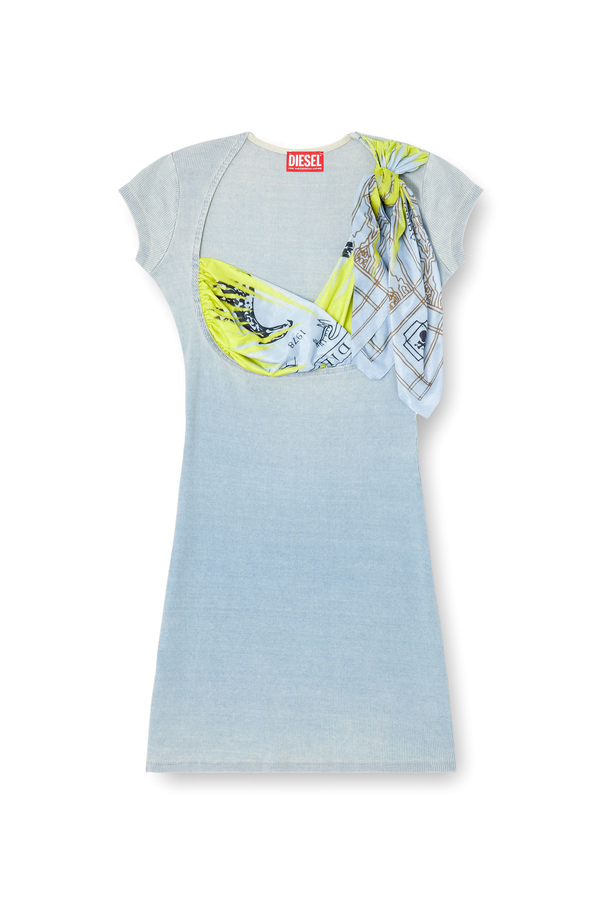 Diesel - D-LERYN, Vestido mini con inserto de sujetador de bandana Mujer in Azul marino - 2
