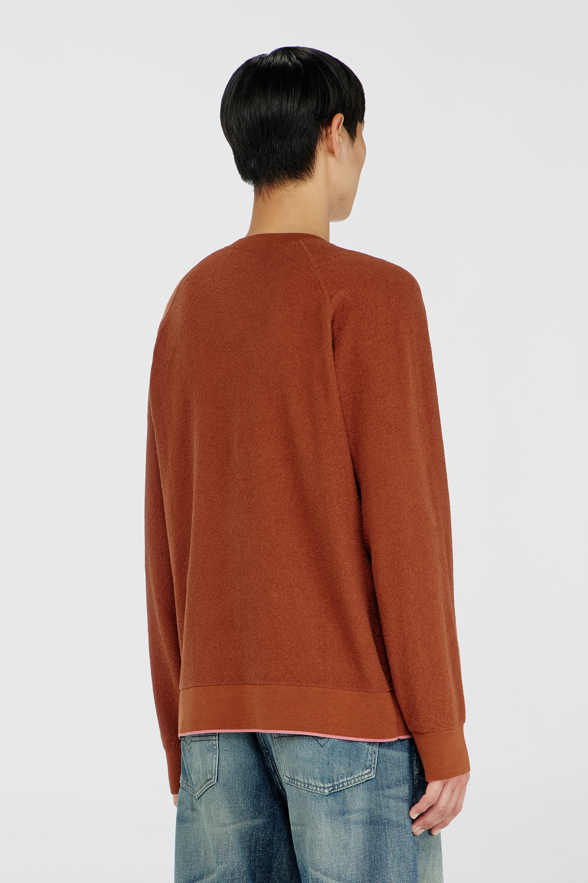 Diesel - K-RALFS, Jersey boucl&eacute; con bordado Phoenix Hombre in Rojo - 4