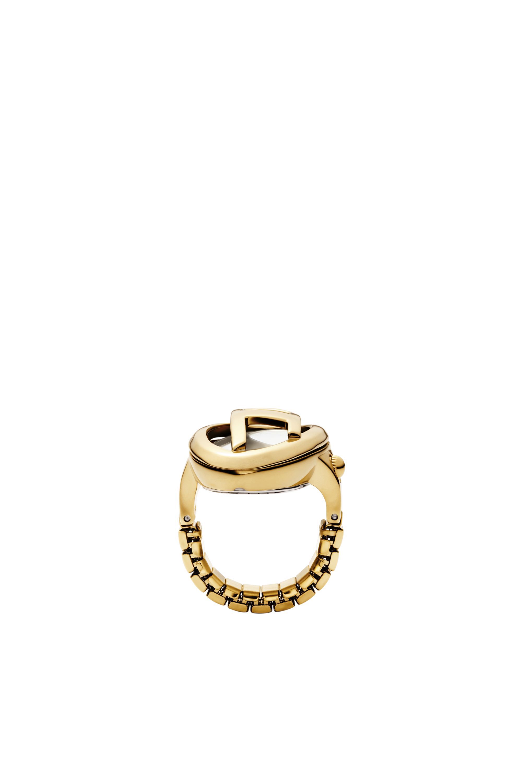 Diesel - DZ5626 WATCH, Anillo reloj D-Era de acero inoxidable en tono dorado Mujer in Dorado - 4