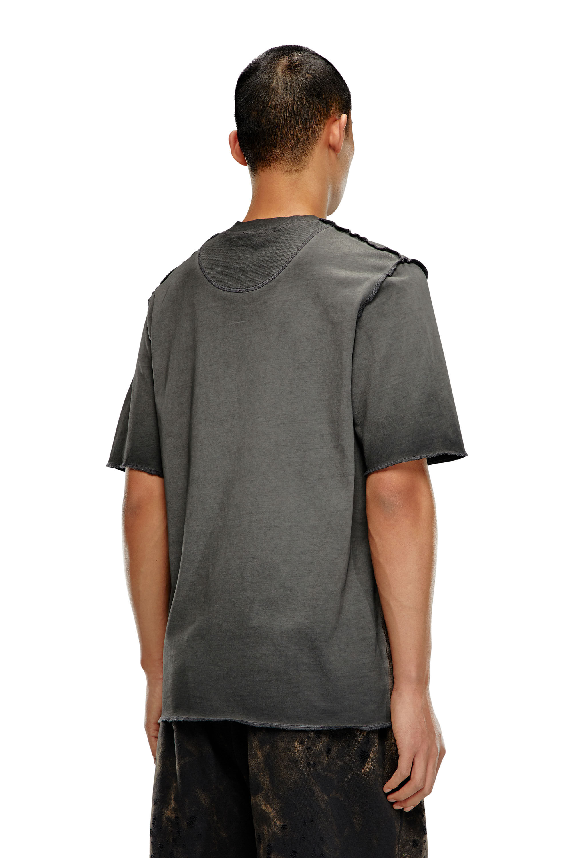 Diesel - T-ERIE-N, Hombre Camiseta con hombros microafelpados in Gris - Image 4