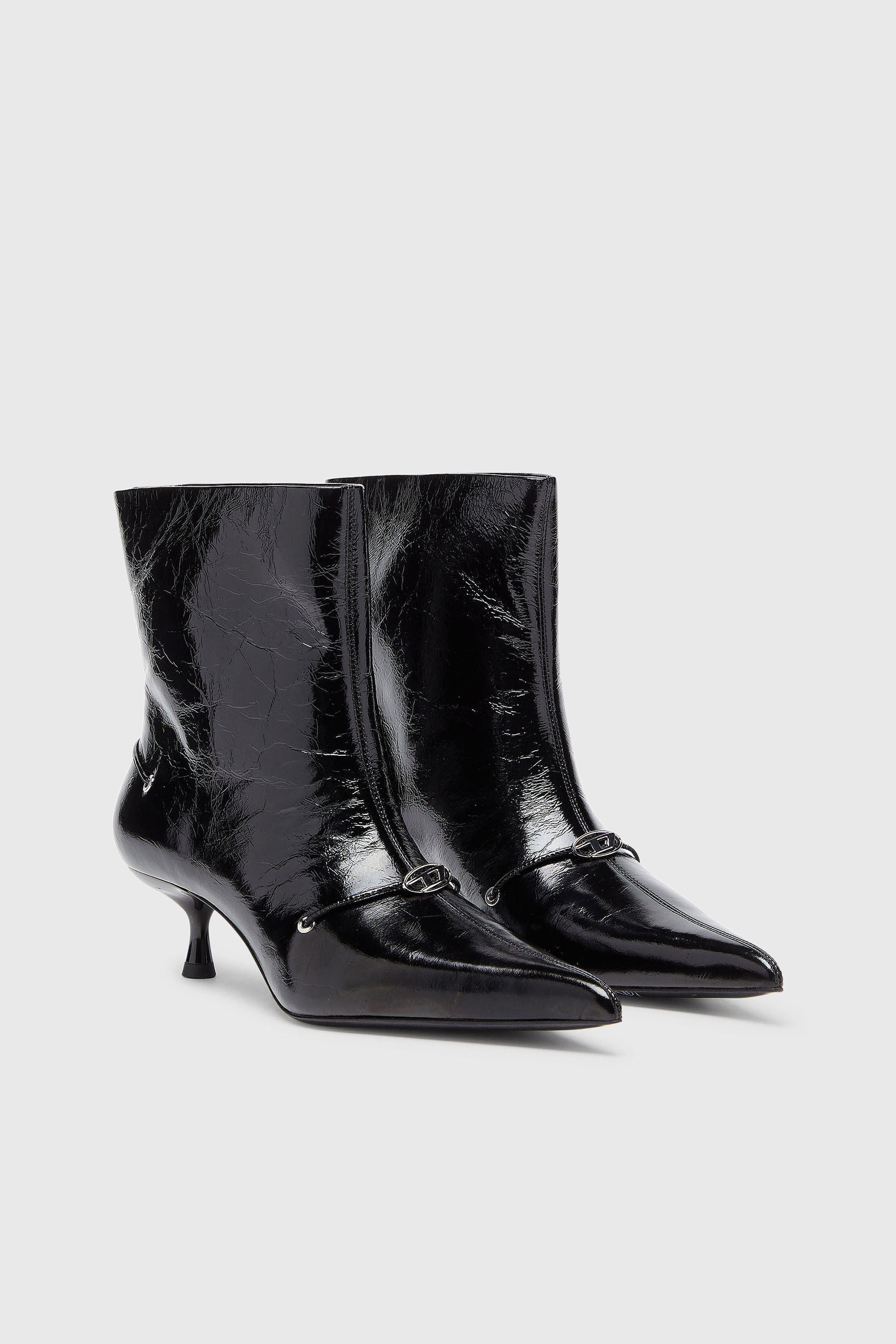 Diesel - D-JEWELS  40 TUBE, D-Jewels - Botines de cuero naplak Mujer in Negro - 2