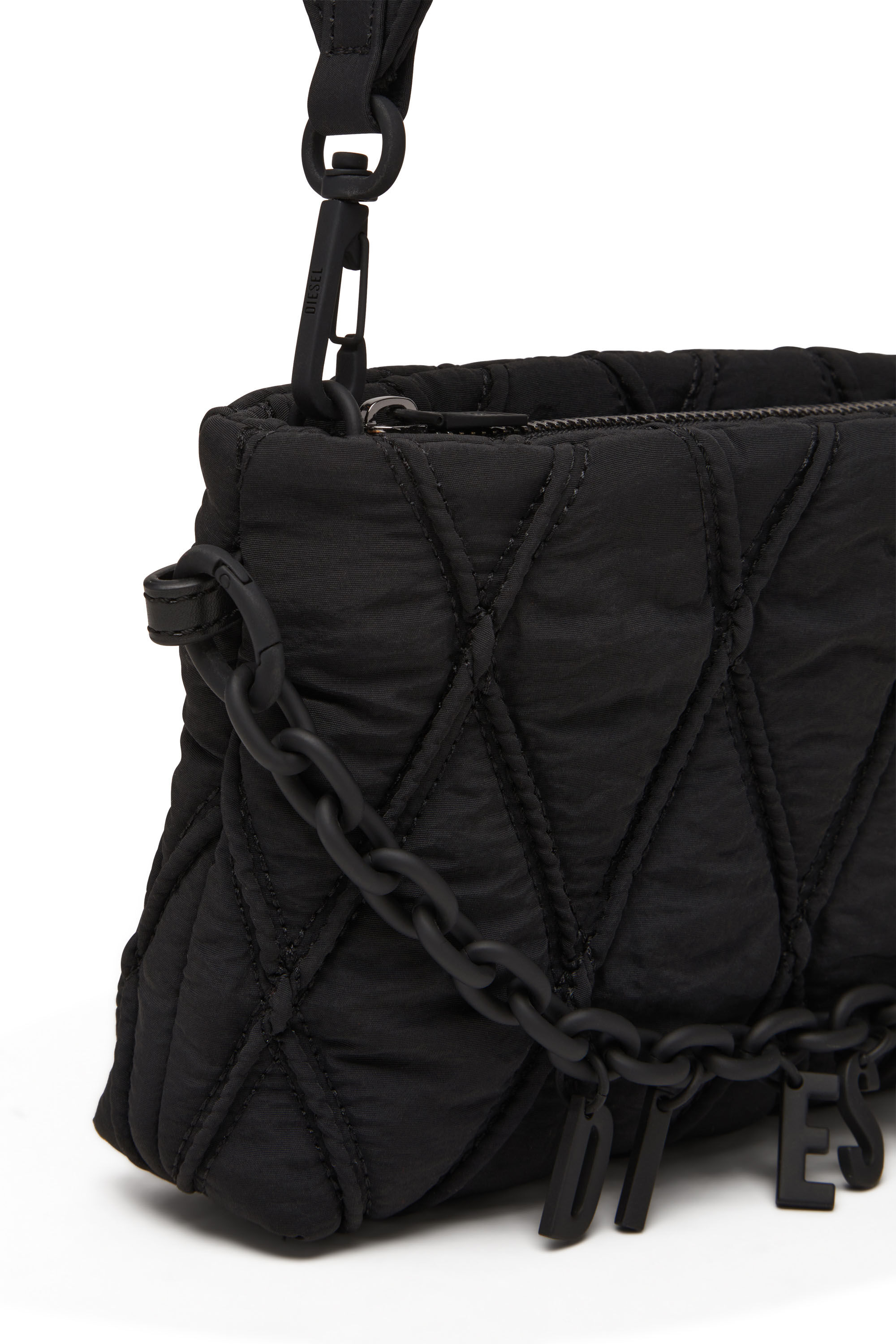 Diesel - CHARM-D POUCH, Bolso de mano de nailon acolchado Mujer in Negro - 5