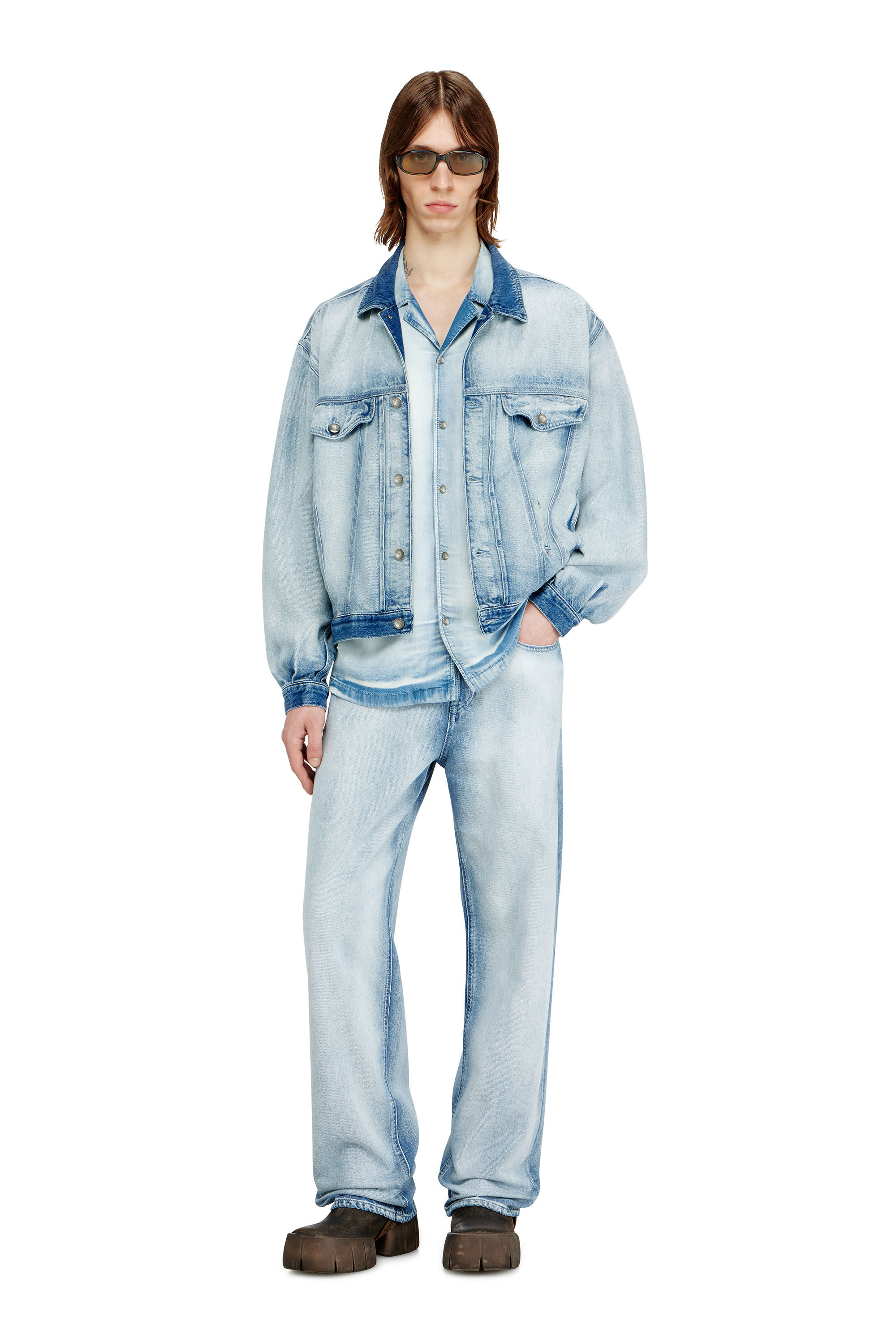 Diesel - Relaxed Jeans 2001 D-Macro 09P29 Hombre, Azul Claro - 1