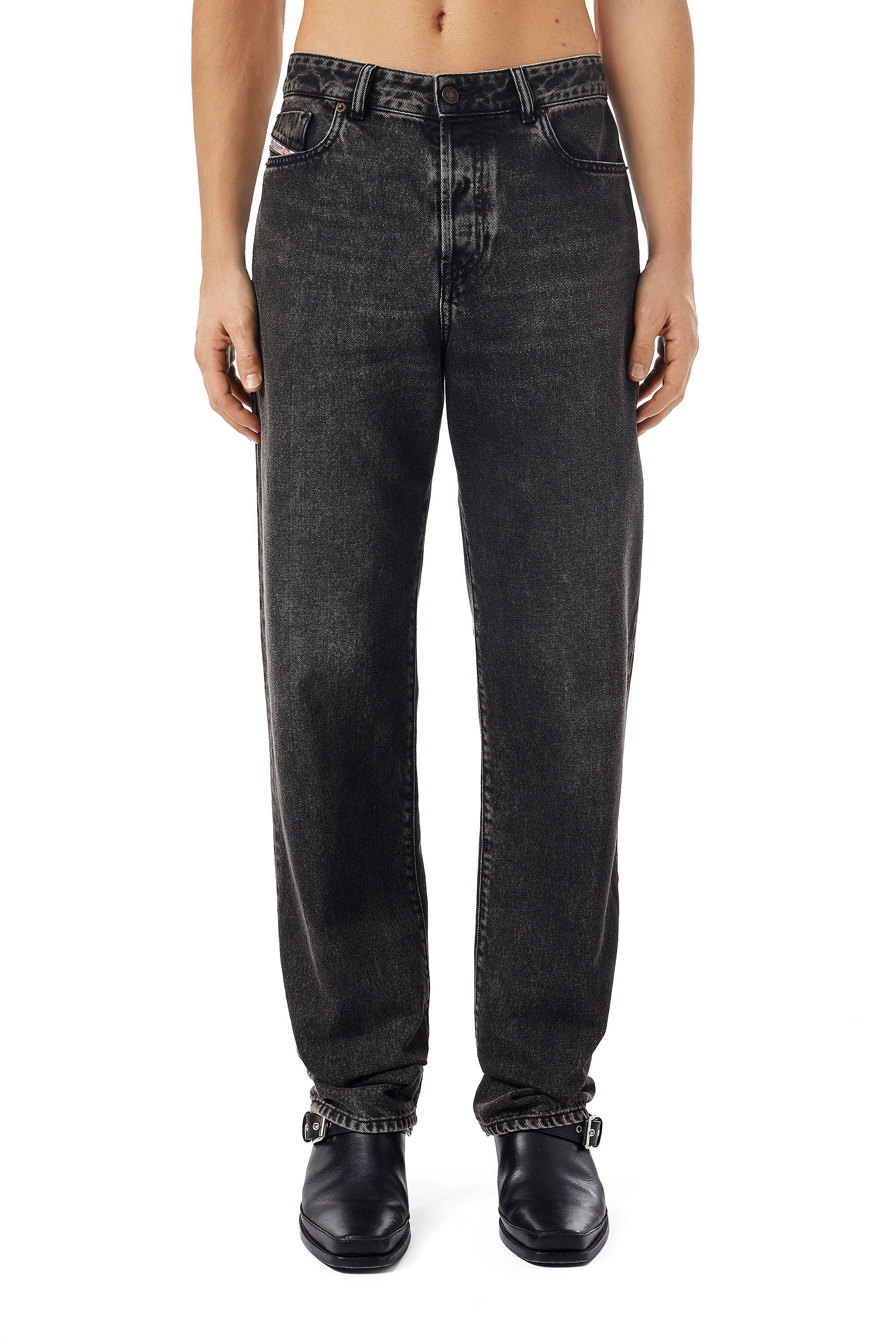 Diesel - 1955 09B87 Straight Jeans, Negro/Gris oscuro - Image 3