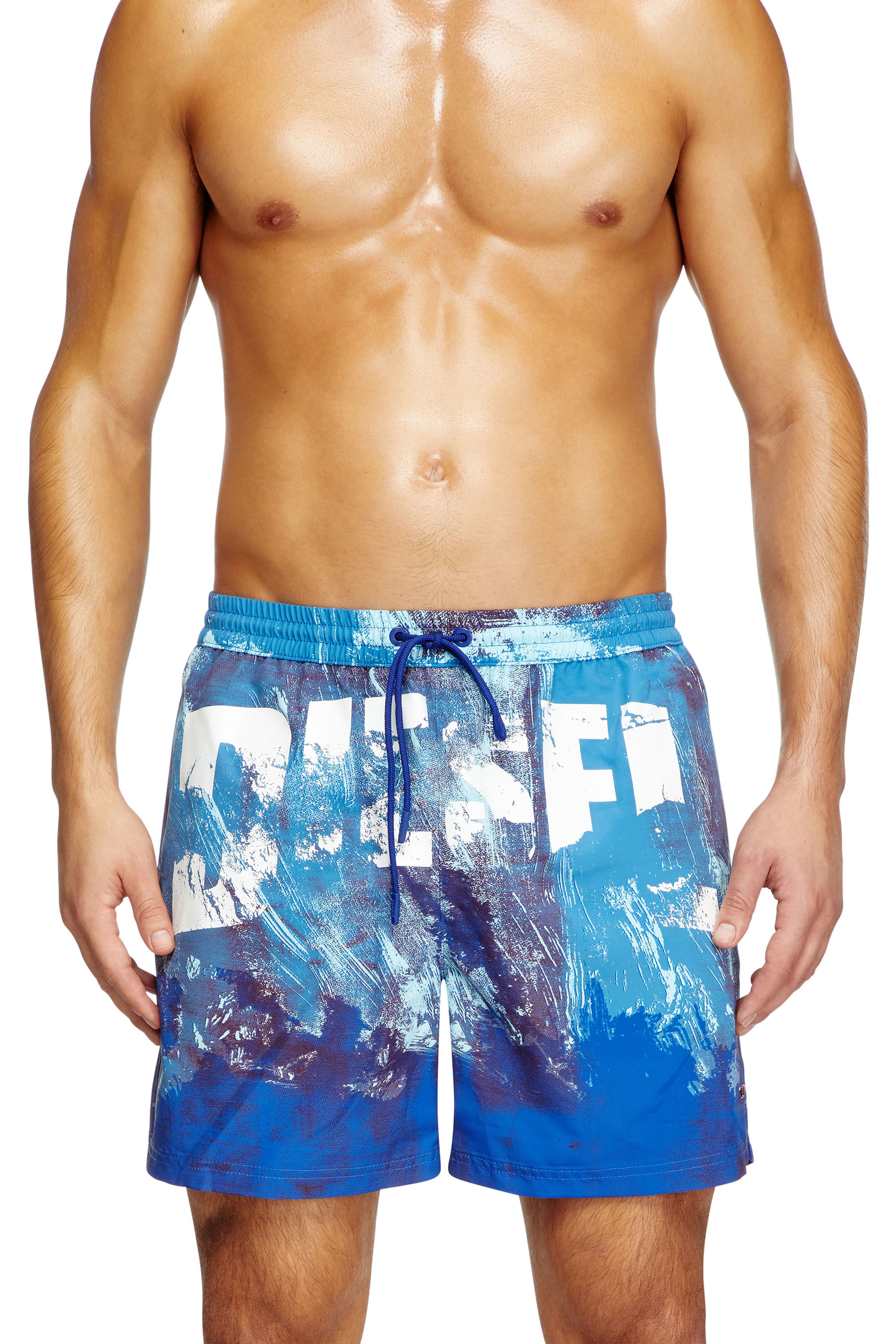 Diesel - RIO-41-D-POP, Bañador de longitud media con estampado gráfico Hombre in Azul marino - 1