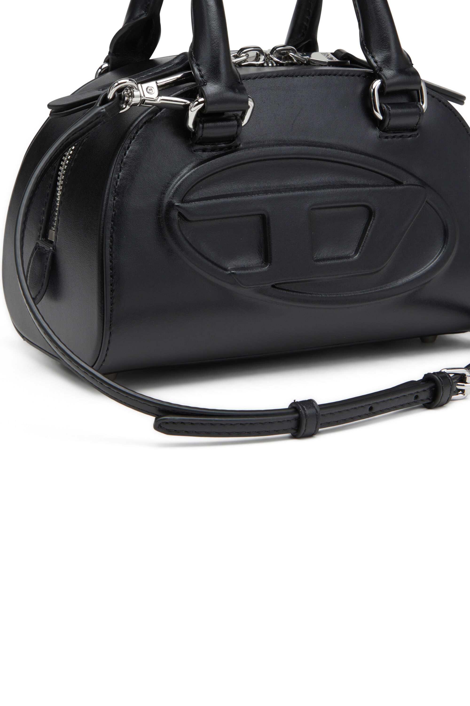 Diesel - 1DR DOME CROSSBODY, Mini bolso de cuero tipo bowling Mujer in Negro - 2