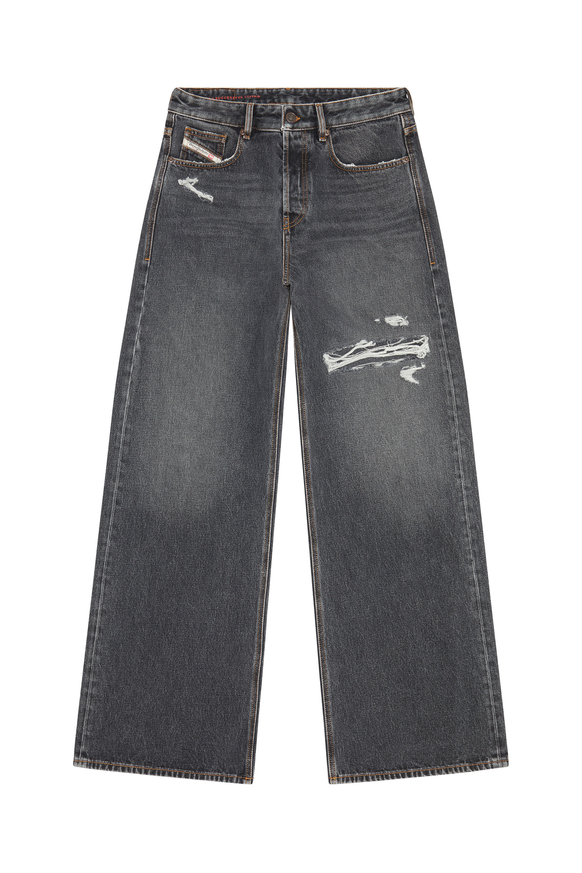 Diesel - Straight Jeans D-Rise 007F6, Negro/Gris oscuro - Image 2