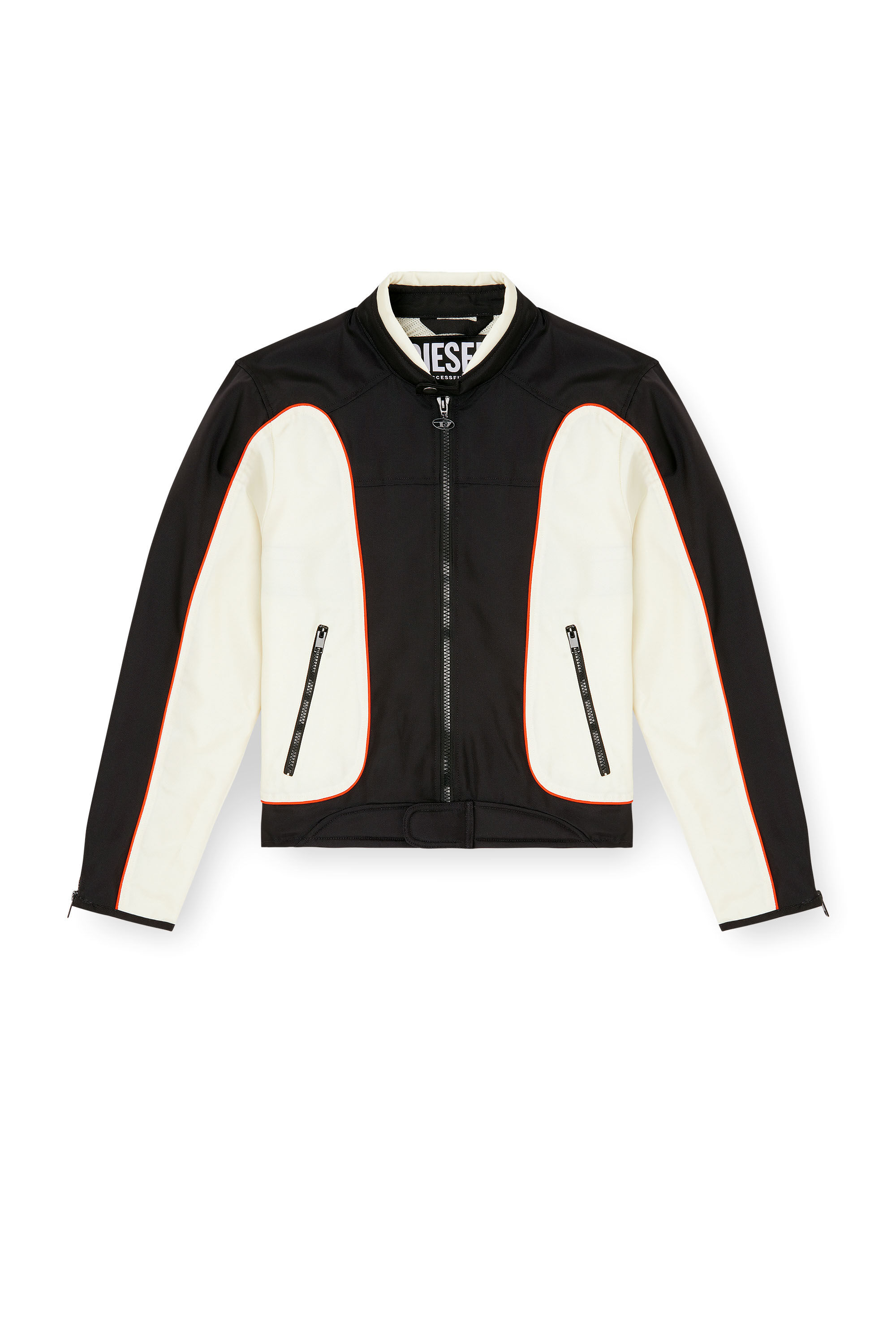 Diesel - J-BLINK-A, Chaqueta biker con bloques de color y ribetes Hombre in Multicolor - 2