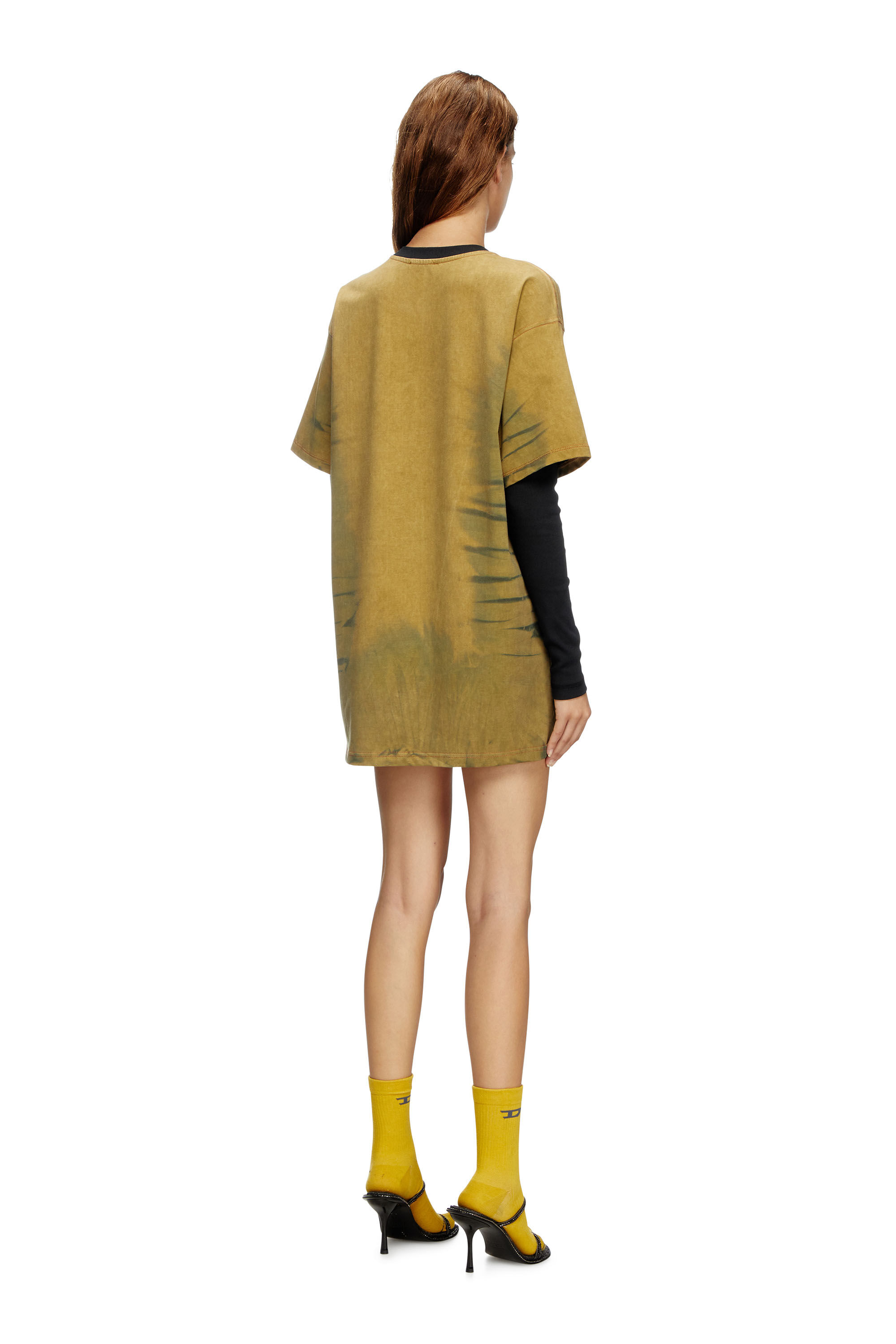 Diesel - D-FANTY, Vestido camiseta en capas Mujer in Marrón - 4