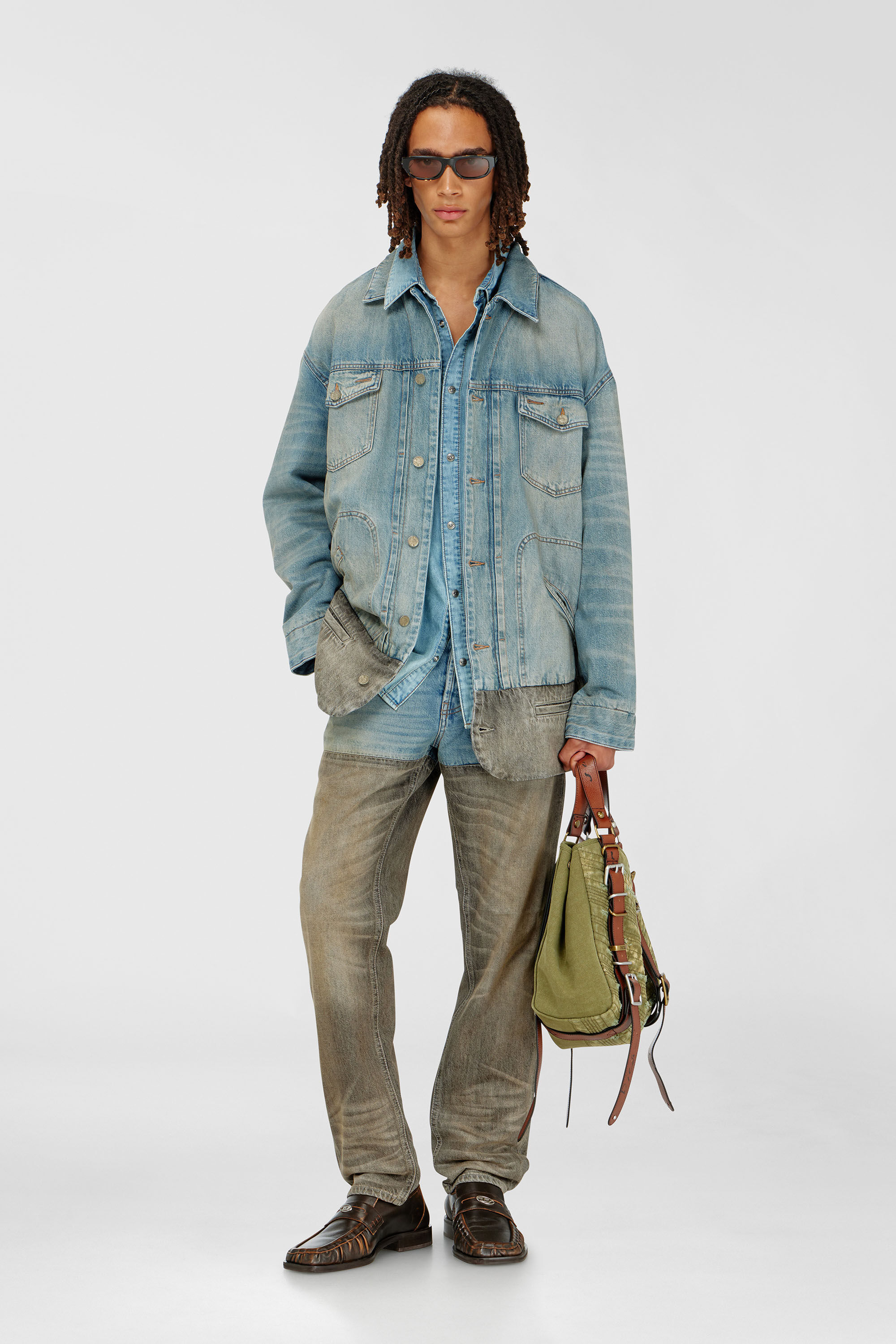 Diesel - D-ARI-S, Chaqueta vaquera con bajo en contraste Hombre in Multicolor - 1