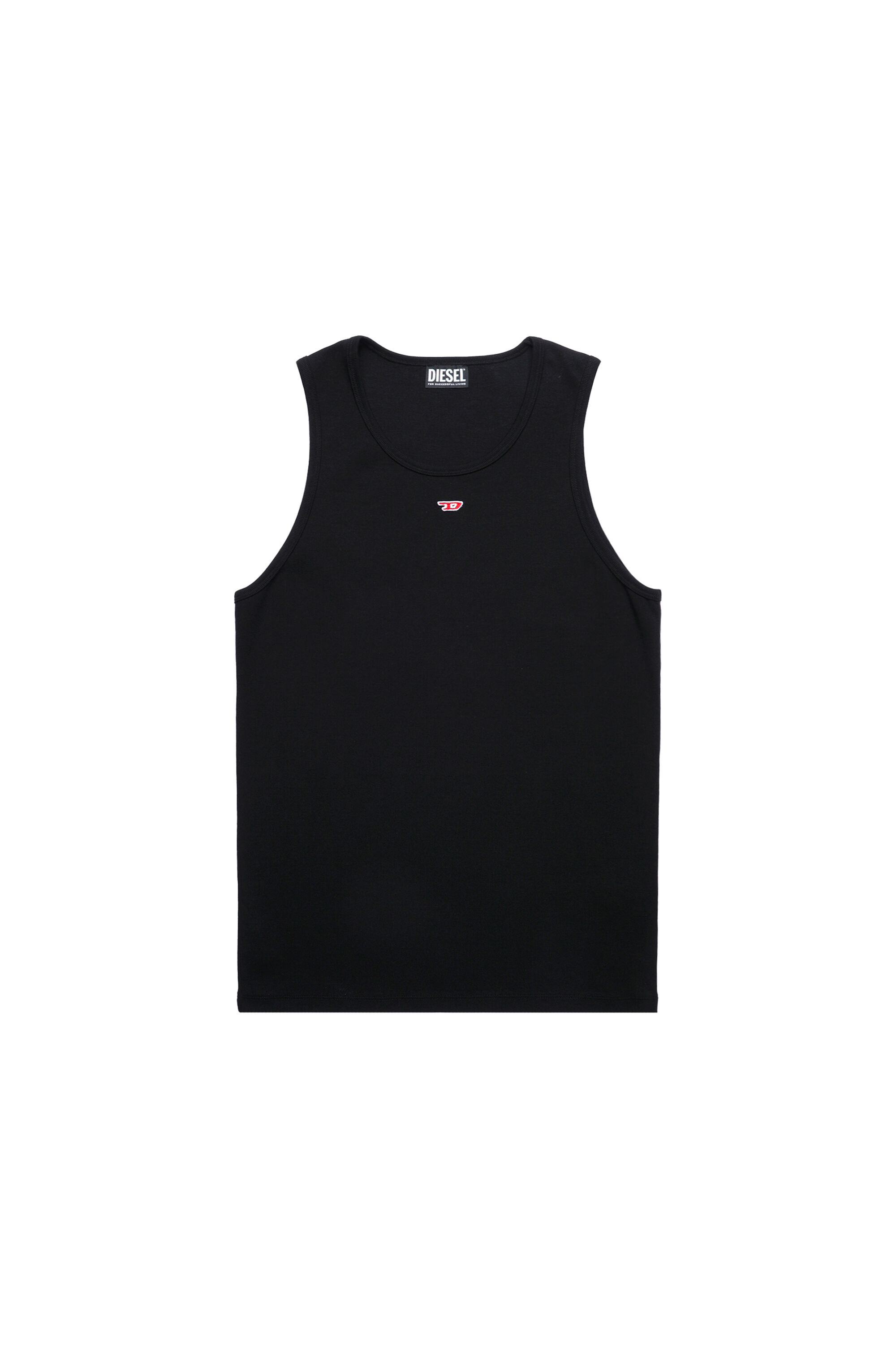 Diesel - T-LIFTY-D, Man Tank top with mini D logo patch in Black - Image 2