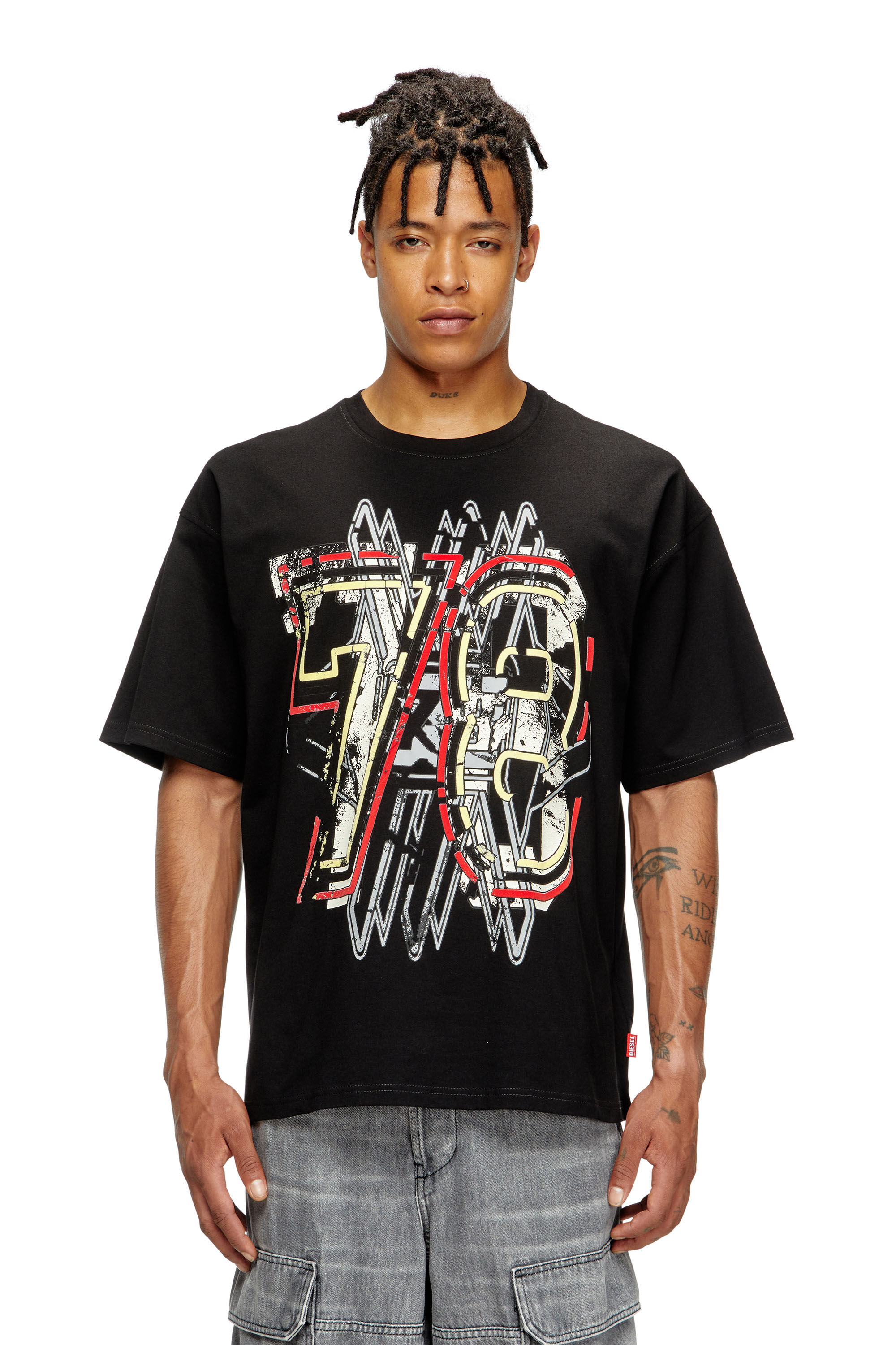 Diesel - T-BOXT-T8, Camiseta con estampado 78 Hombre in Negro - 3