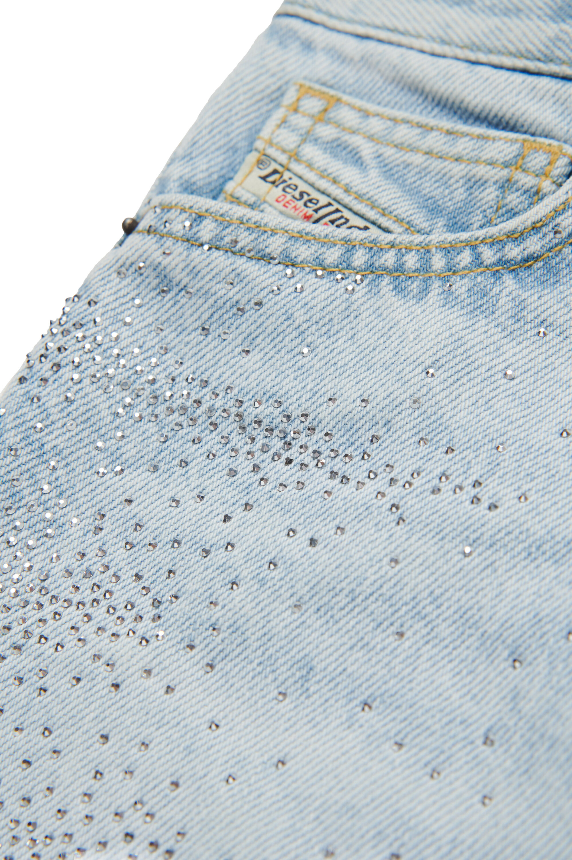 Diesel - GIANNA, Minifalda denim con microdiamantes Mujer in Azul marino - 4