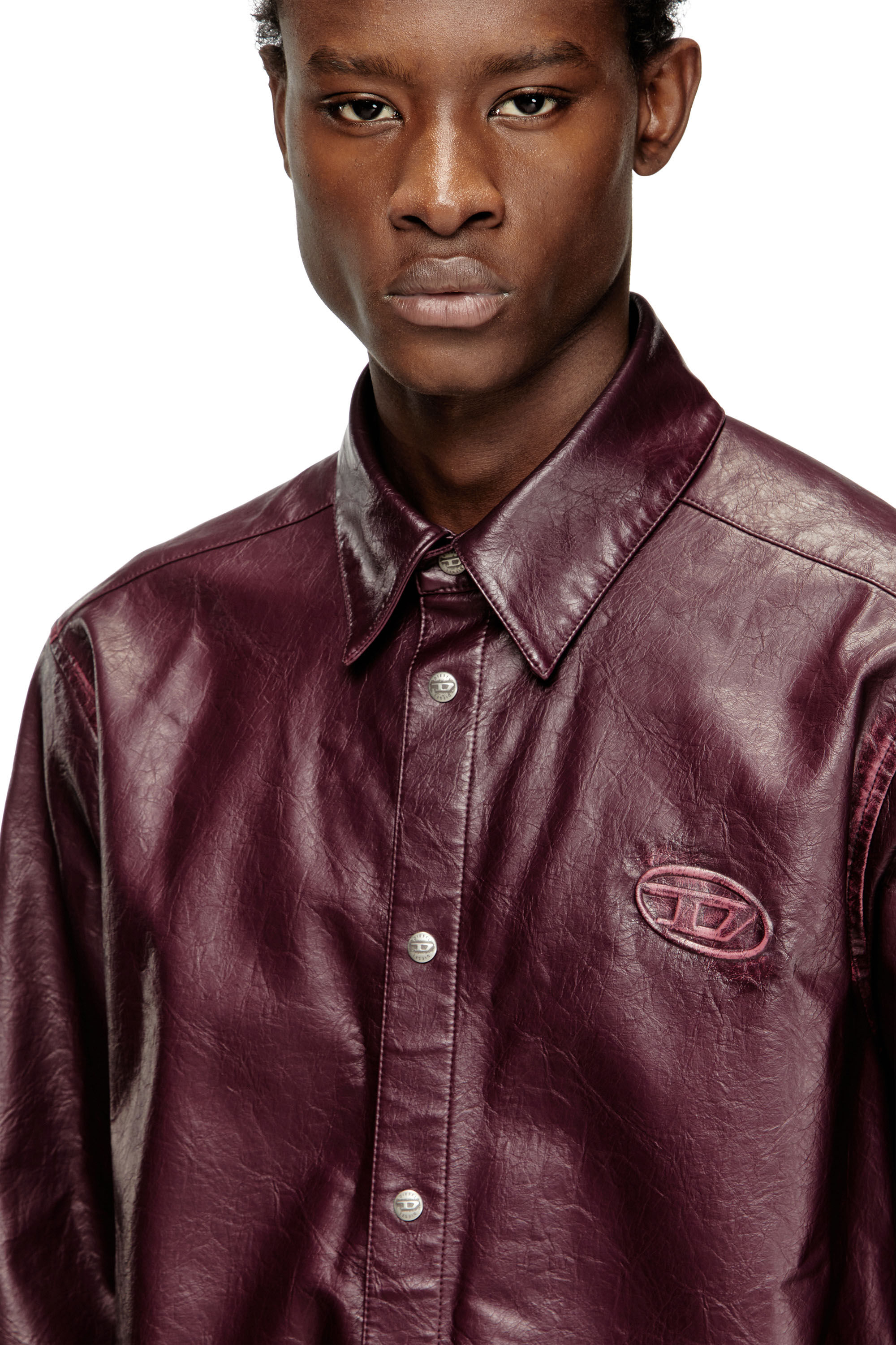 Diesel - FR-S-SIMPLY, Camisa con logotipo en burgundy Hombre in Rojo - 5