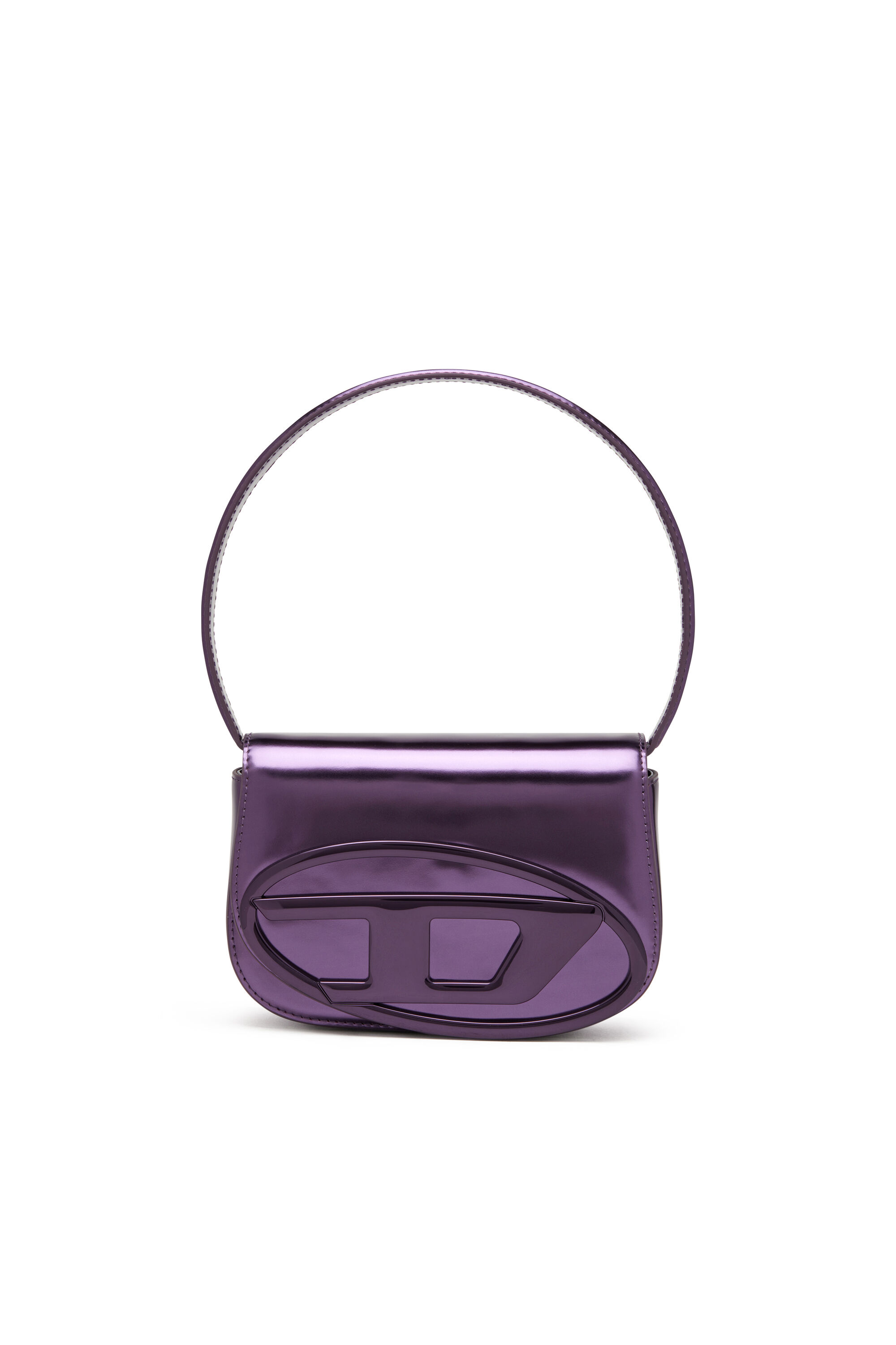 Diesel - 1DR, 1DR-Bolso icónico de hombro redondo de cuero espejado Mujer in Morado - 1