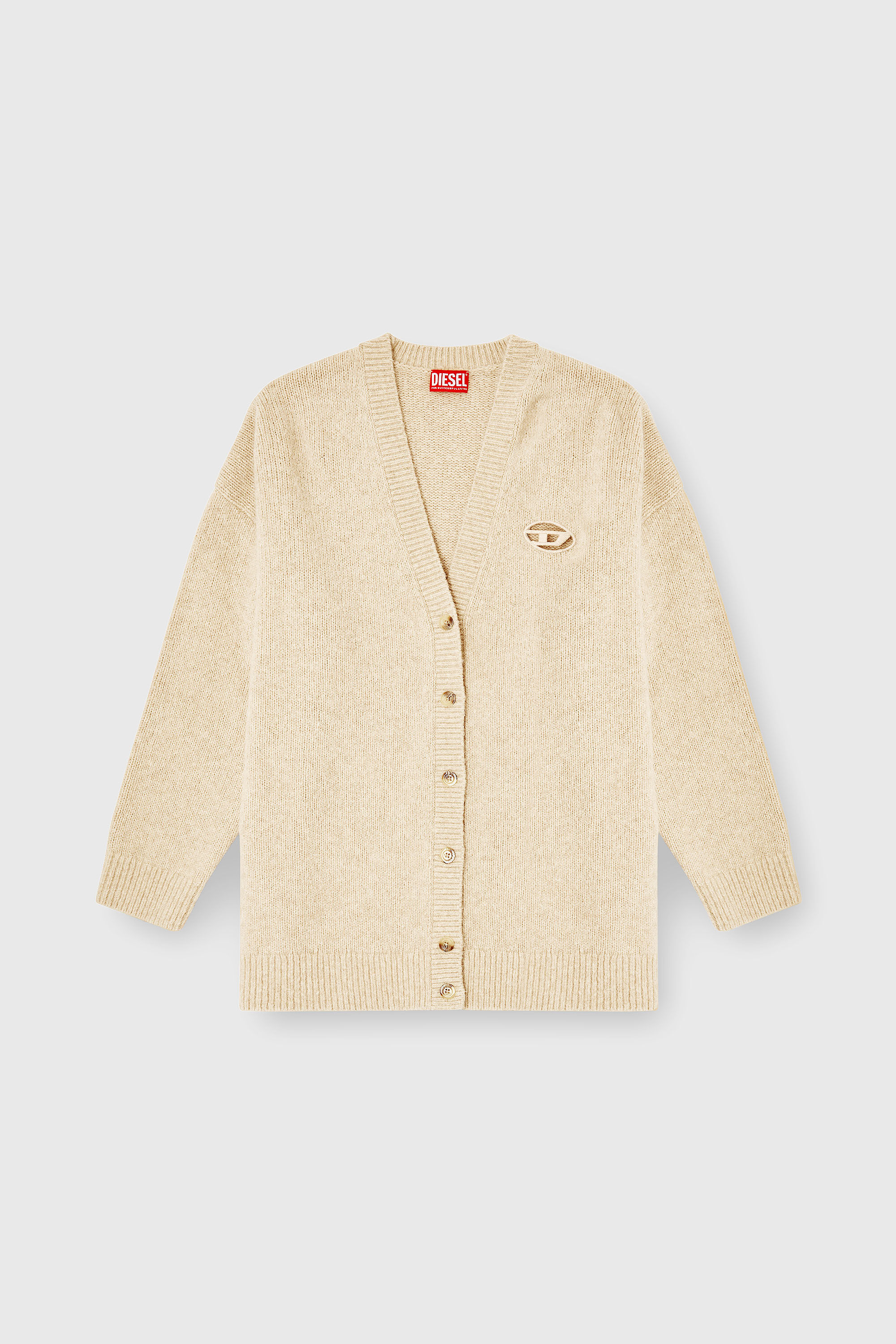 Diesel - M-AREELA, C&aacute;rdigan de mezcla de lana y alpaca Mujer in Beige - 2