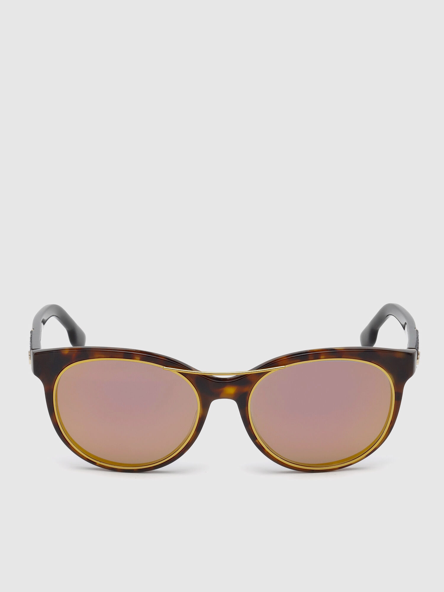 Diesel - DL0213, Gafas con detalles metálicos y de inspiración denim Mujer in Marrón - 1