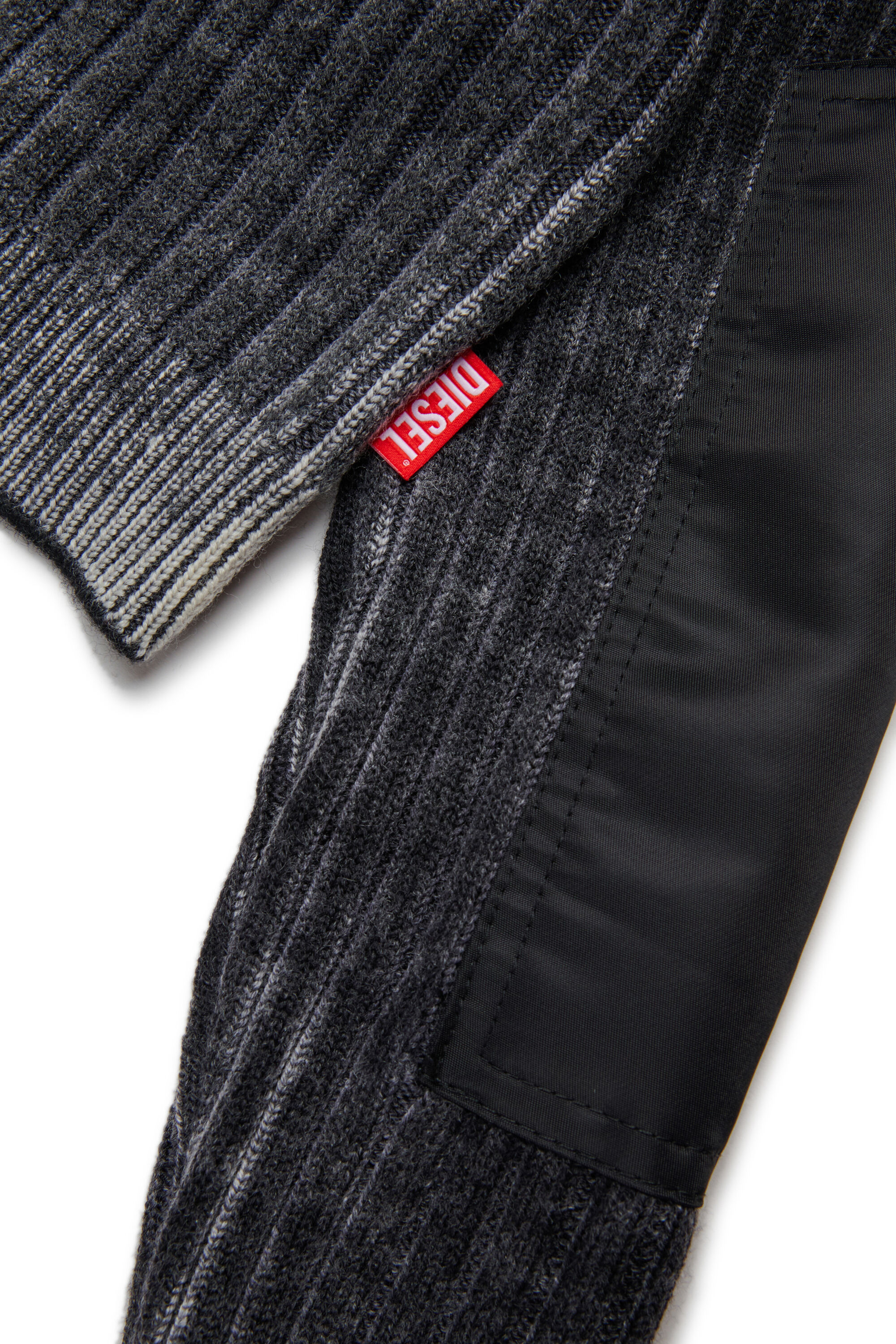 Diesel - KMASERA, Suéter de lana con cremallera frontal Mujer in Negro - 4