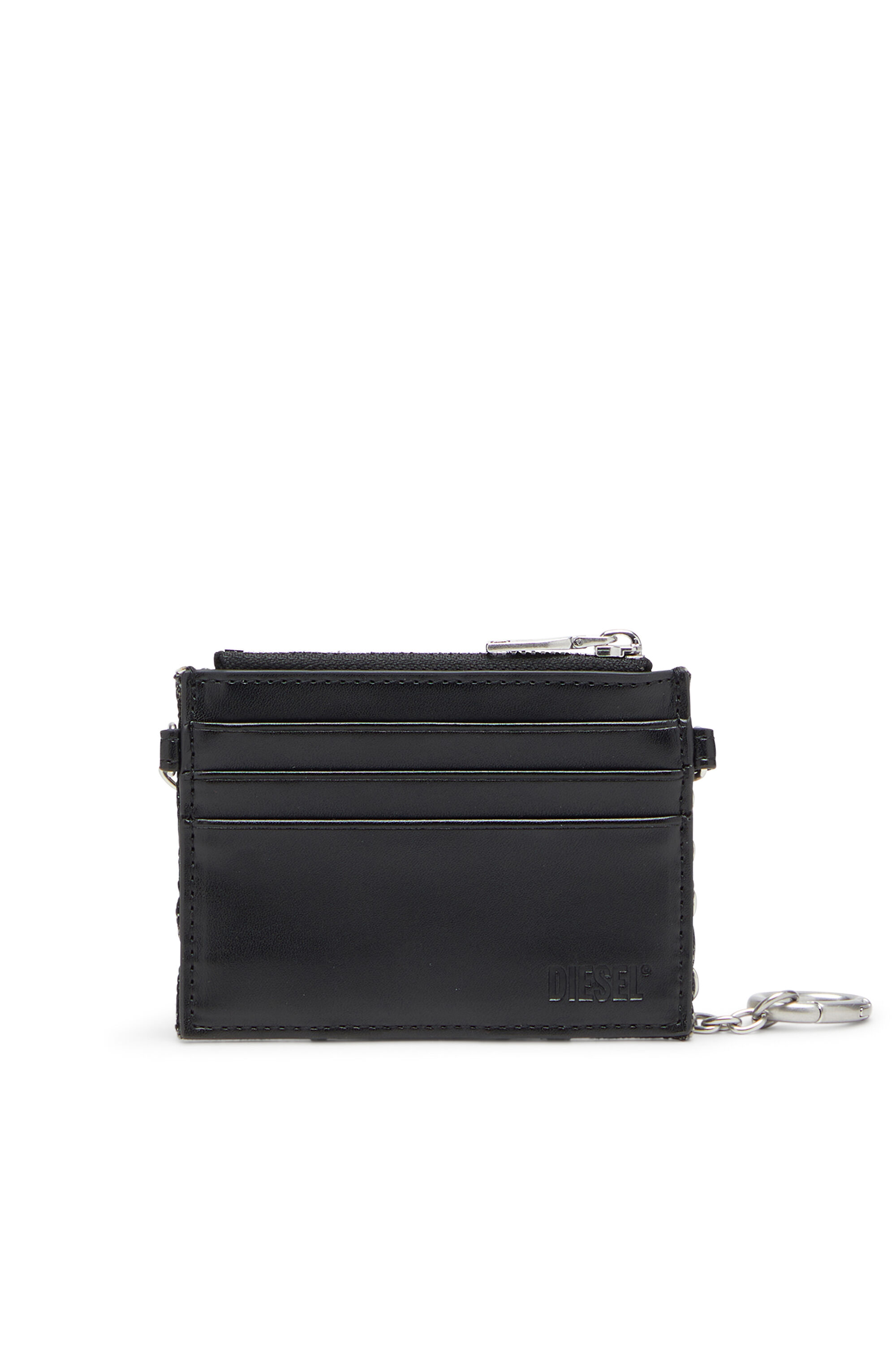 Diesel - CARD HOLDER WITH CHAIN, Tarjetero con cadena y bolsillo monedero con cremallera Mujer in Gris - 2