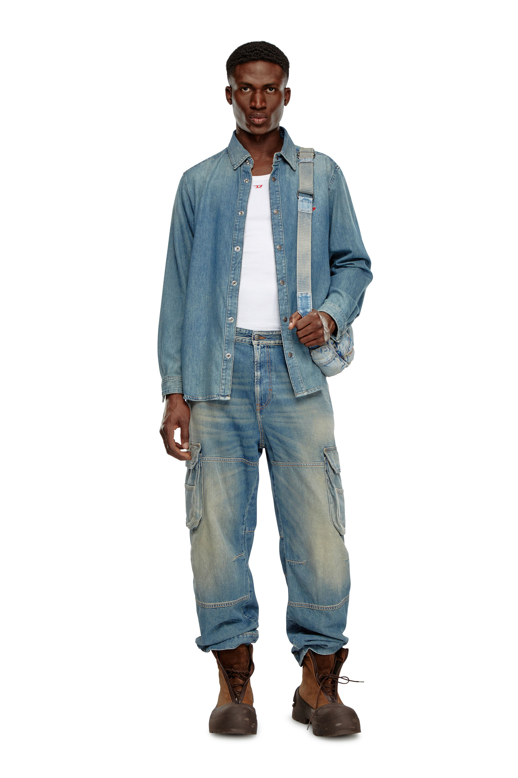 Diesel - D-SIMPLY, Camisa en denim Hombre in Azul marino - 1
