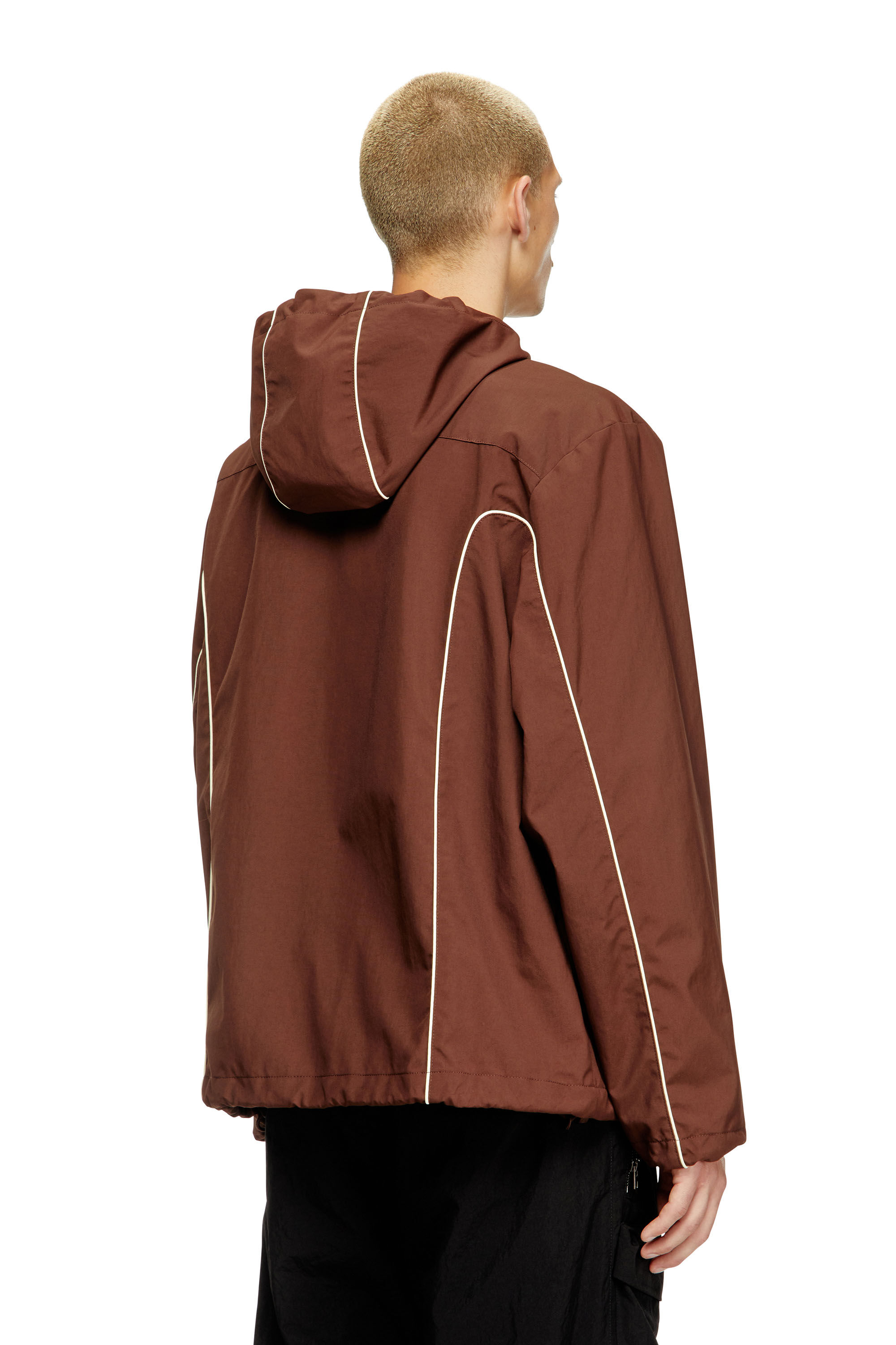 Diesel - J-HIVES, Anorak con ribetes contrastantes Hombre in Marrón - 4