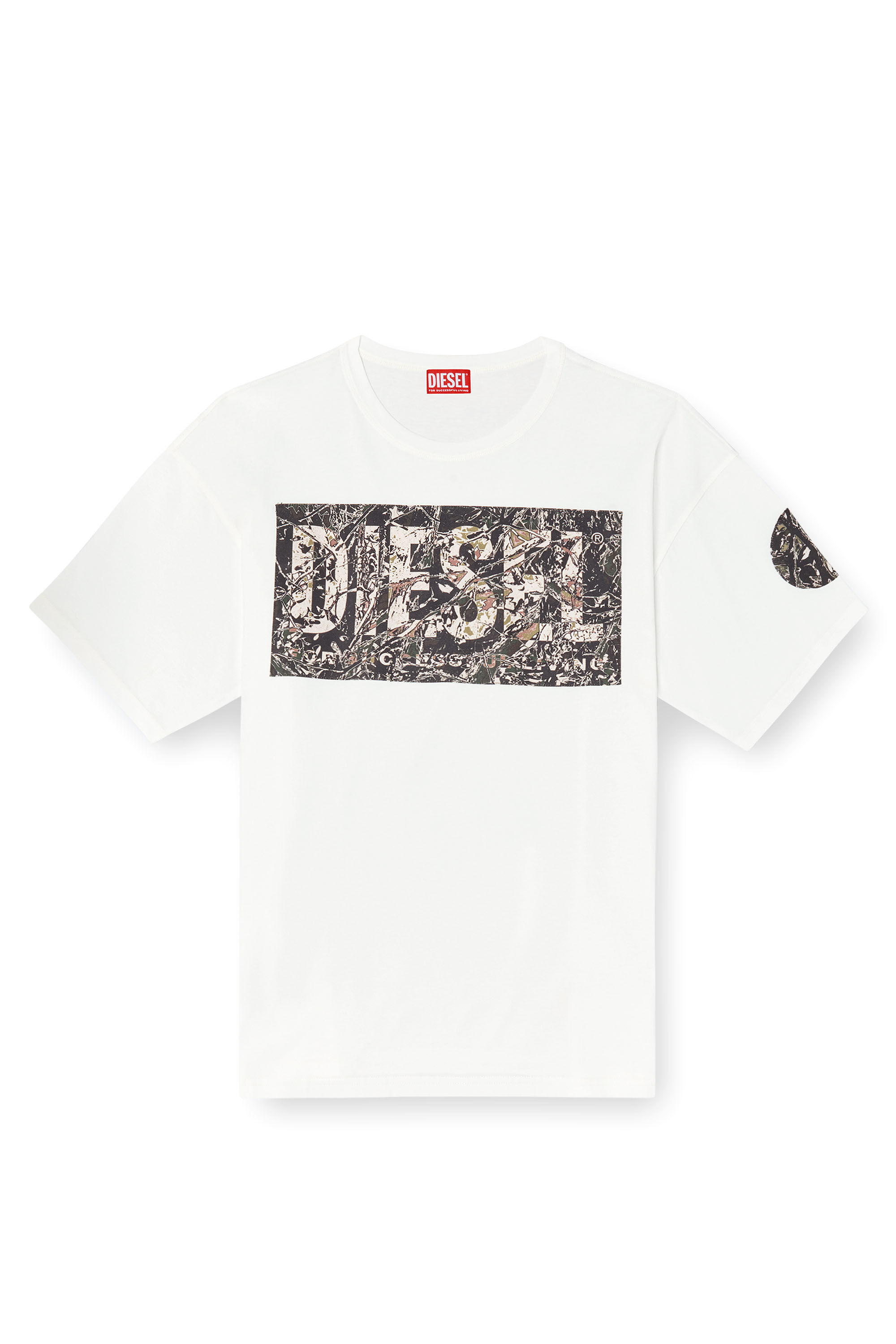 Diesel - T-BOXT-R22, Camiseta con parche grande de gabardina con el logotipo Hombre in Blanco - 2