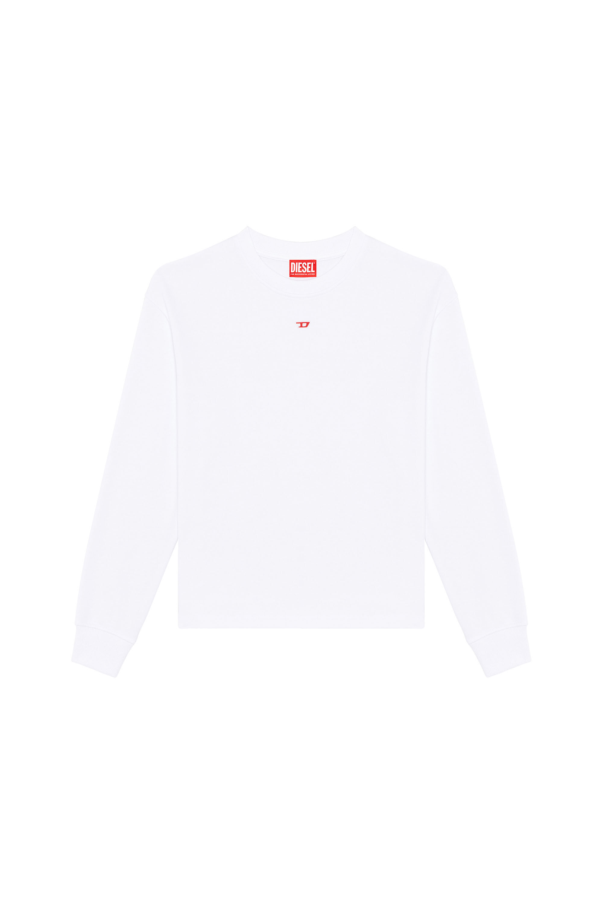 Diesel - F-JARAL-D, Woman Oversized sweatshirt with D patch in White - Image 2