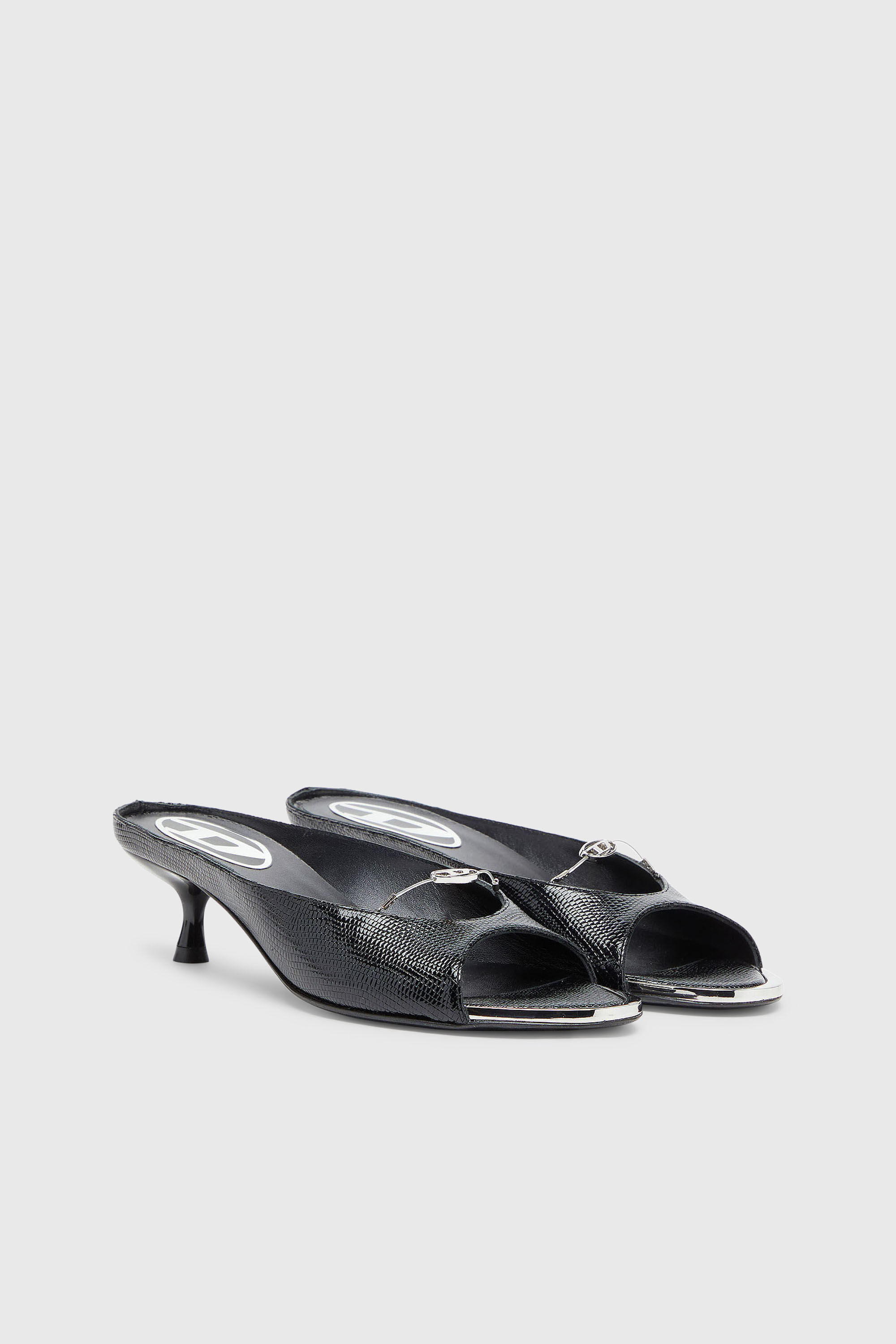 Diesel - D-DIAM'S-SA-40, D-Diam's - Mula de piel con Oval D flotante Mujer in Negro - 2