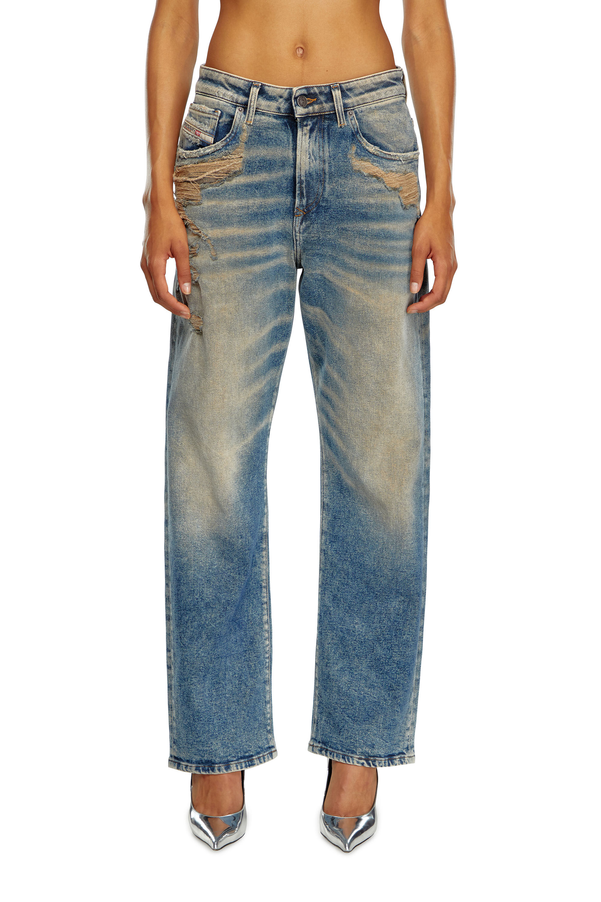 Diesel - Mujer Straight Jeans 1999 D-Reggy 09K32, Azul medio - Image 3