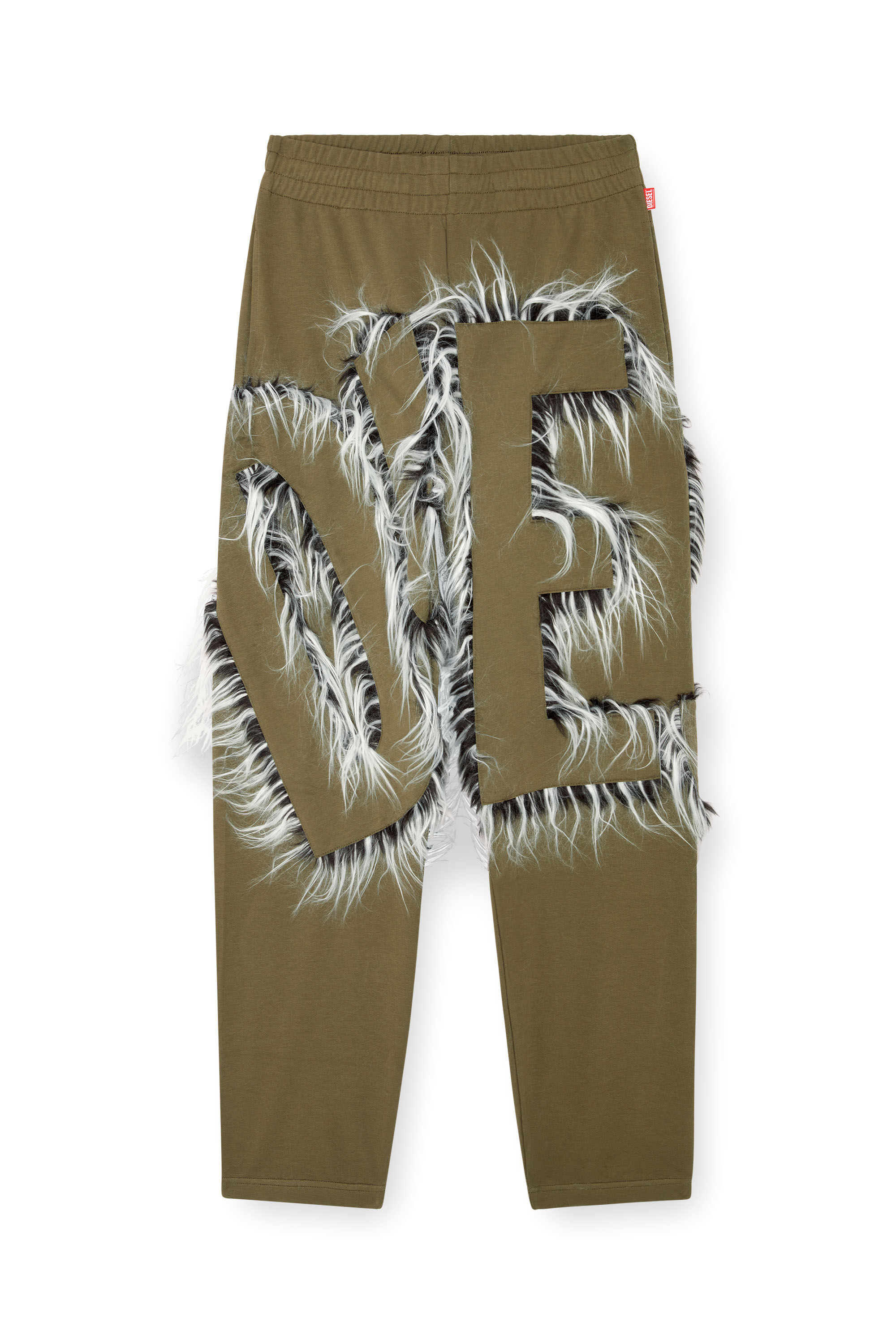 Diesel - P-BIMY-FUR, Pantalones deportivos con logotipo con ribetes de pelo largo Hombre in Verde - 2