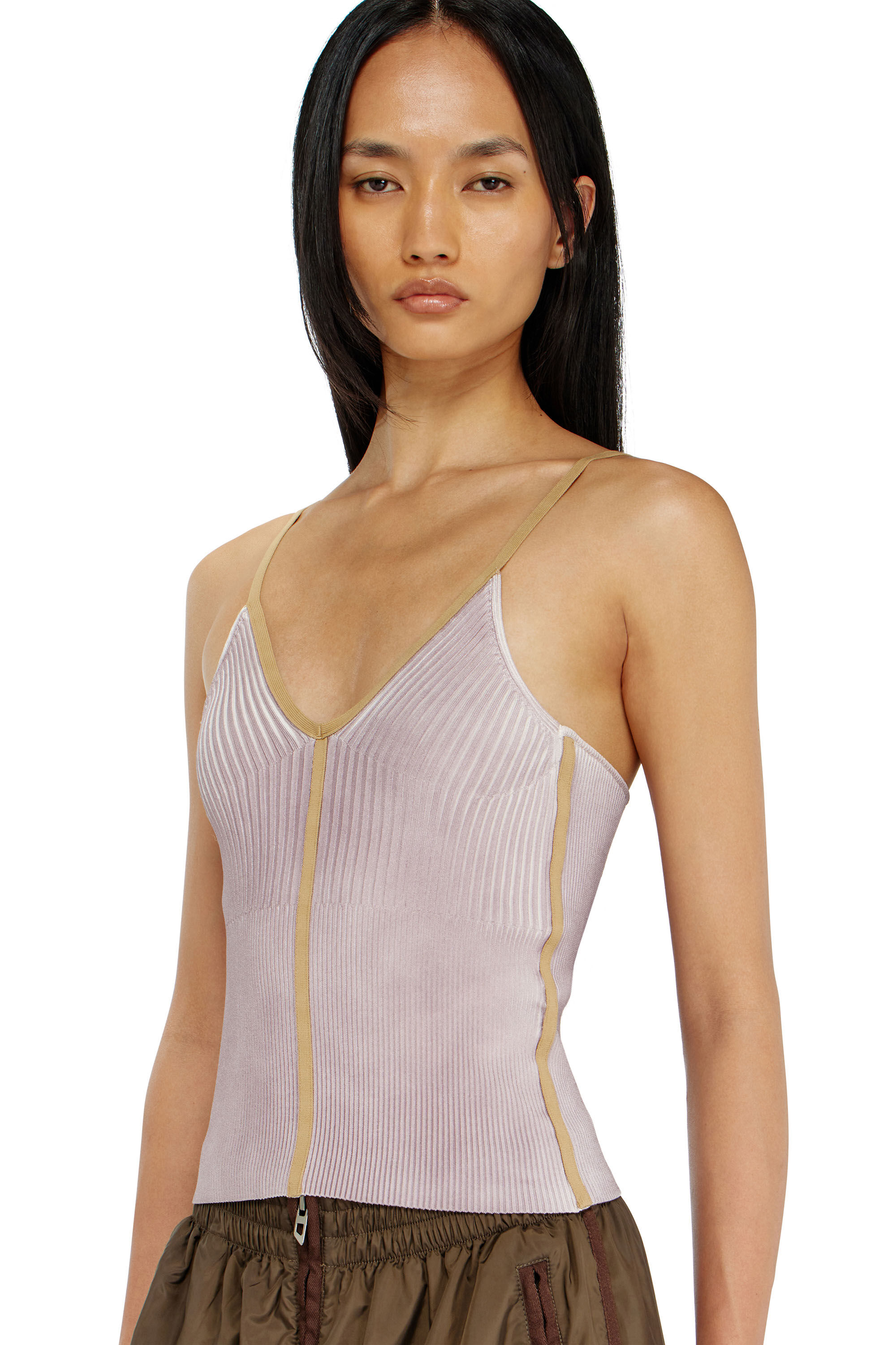Diesel - M-SARMITE, Top de canal&eacute; con bandas en contraste Mujer in ToBeDefined - 5
