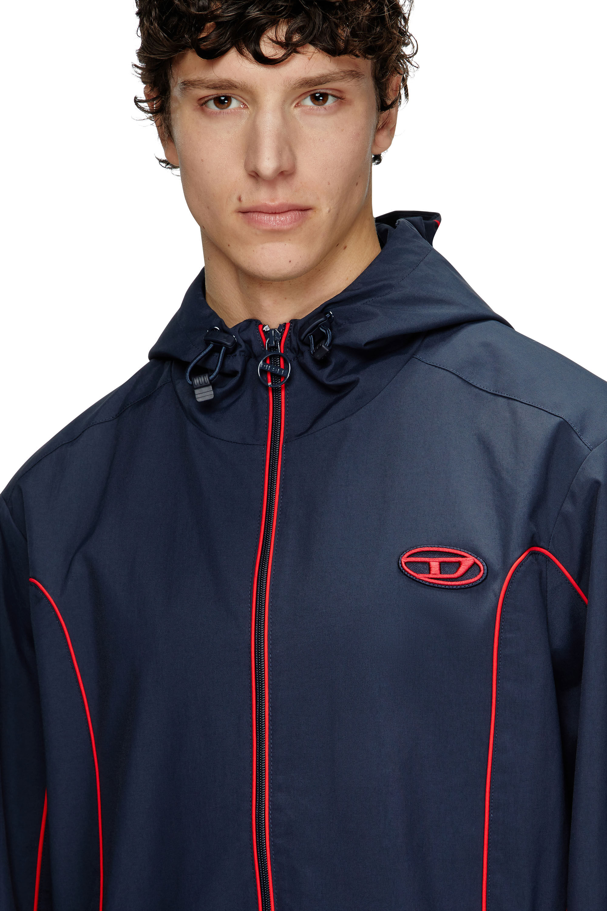 Diesel - J-HIVES, Anorak con ribetes contrastantes Hombre in Azul marino - 5