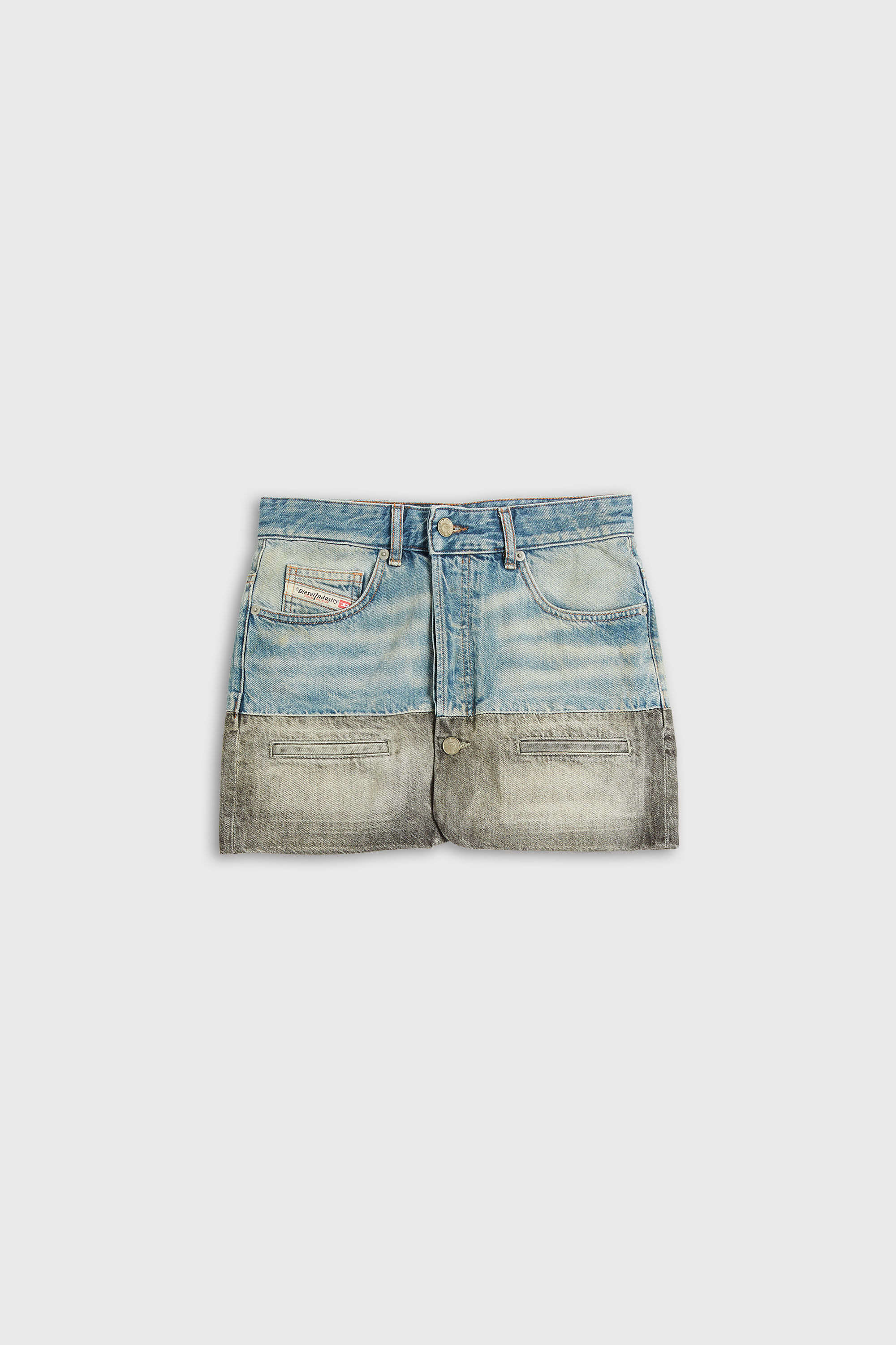 Diesel - DE-RONEE-S1, Minifalda vaquera con bajo en contraste Mujer in Multicolor - 2
