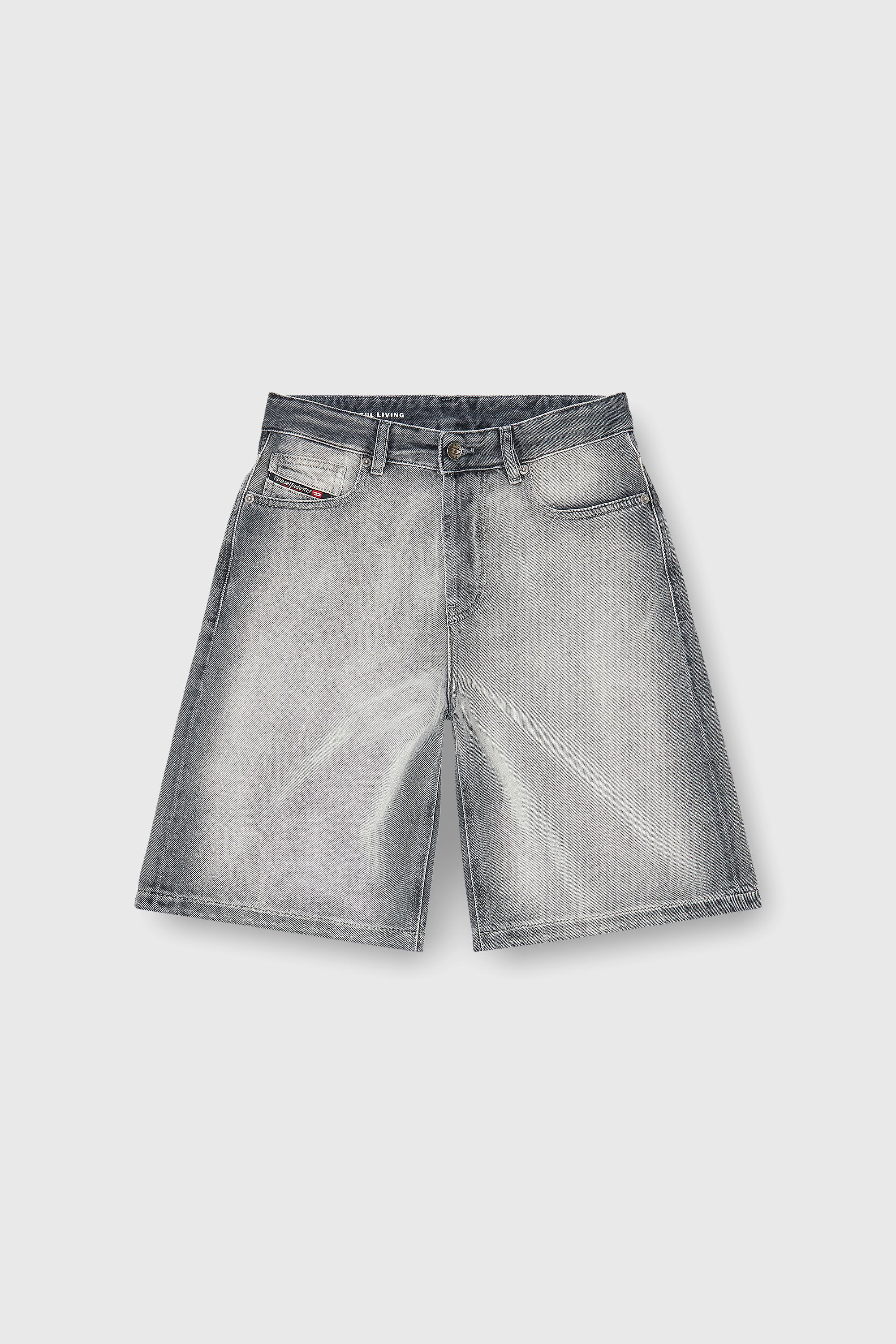 Diesel - DE-SIRE-SHORT-FSI, Pantalones cortos en denim lavado oscuro suave Mujer in Gris - 2