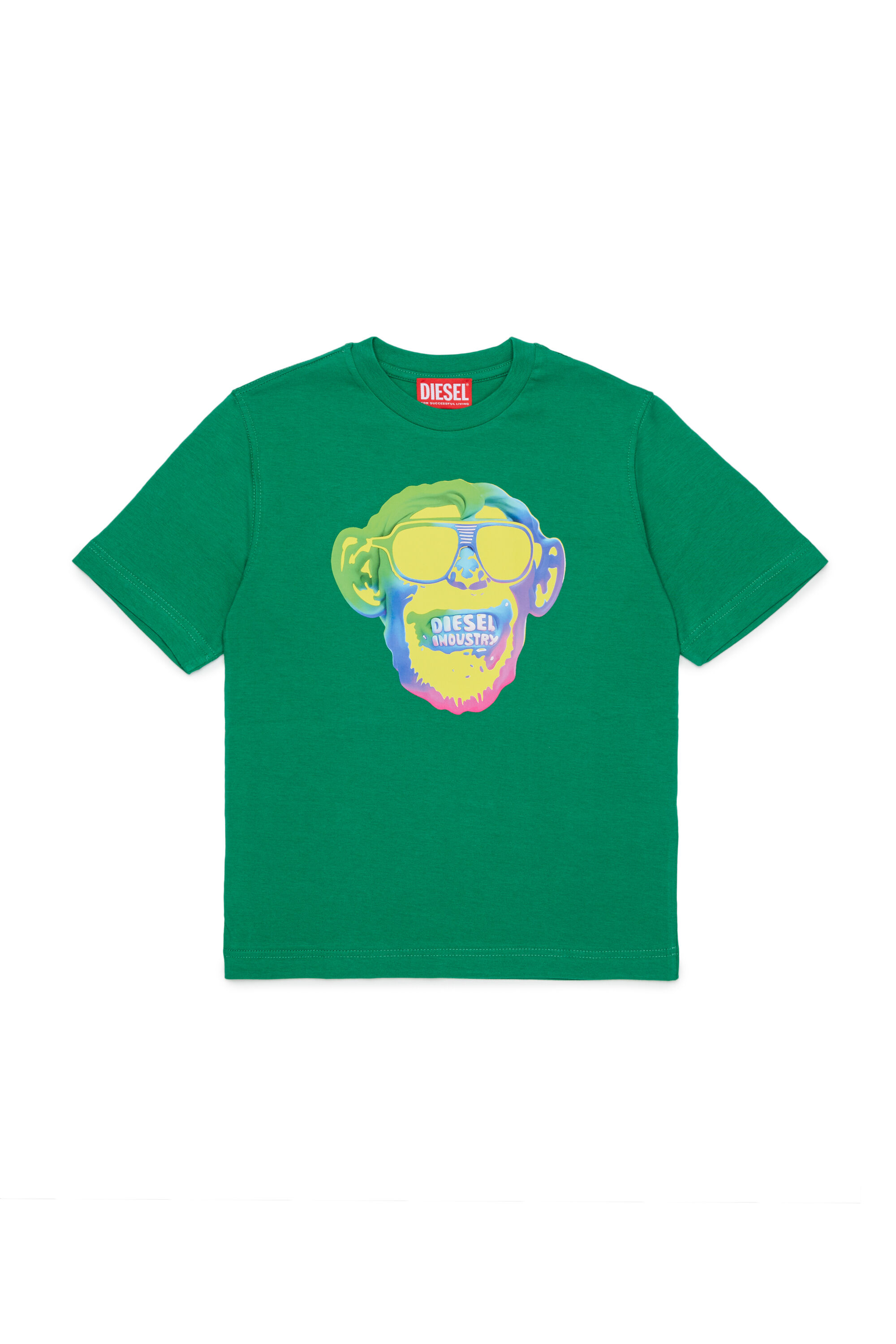 Diesel - TMONKEY OVER, Camiseta con estampado de mono Hombre in Verde - 1