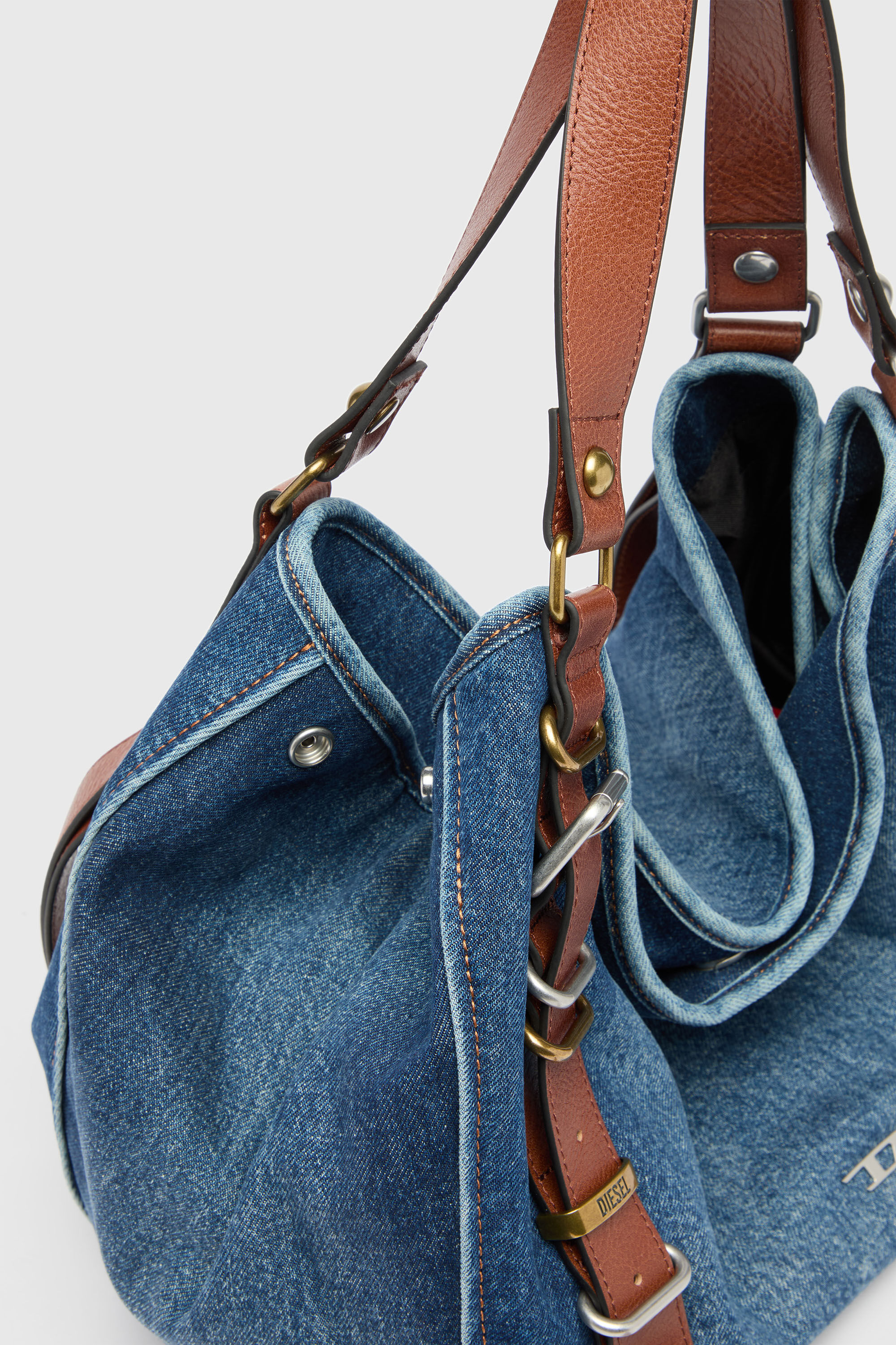 Diesel - D-ONE TOPHANDLE M, D-One-Medium bolso de mano en denim y piel Mujer in ToBeDefined - 5